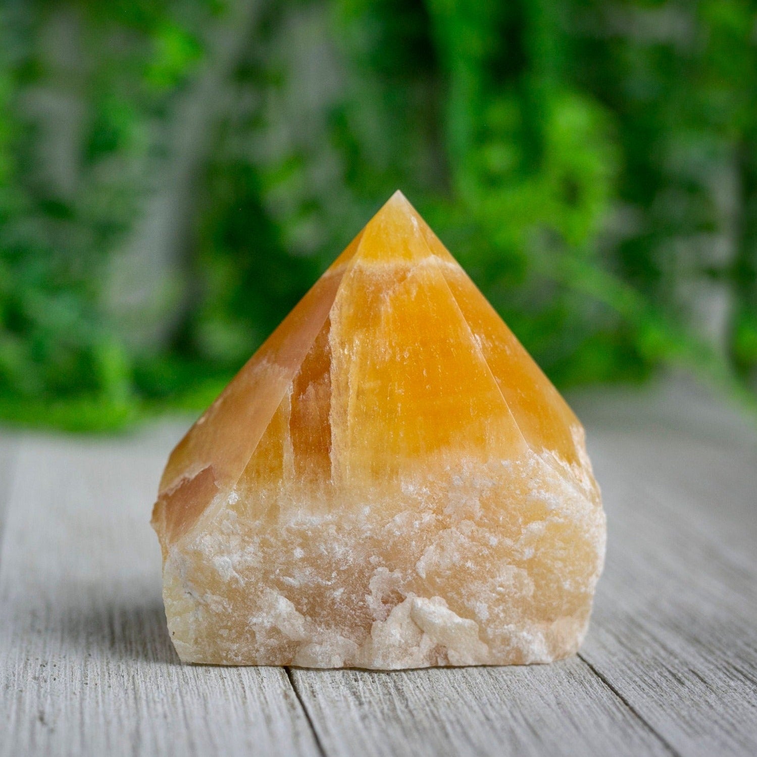 Large Raw Orange Calcite Polished Crystal Point