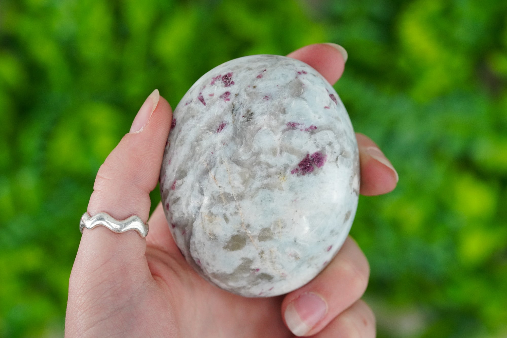Pink tourmaline Palm Stone