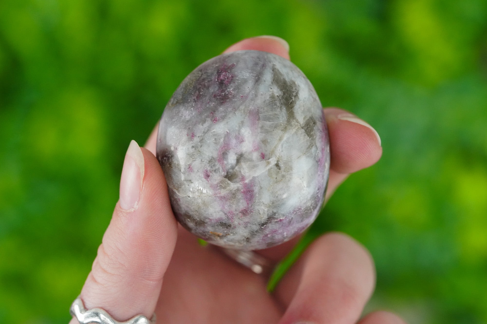 Pink tourmaline Palm Stone