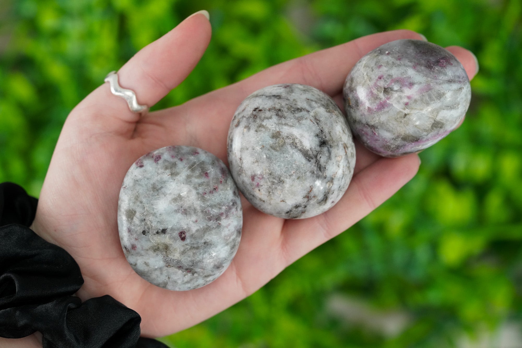 Pink tourmaline Palm Stone