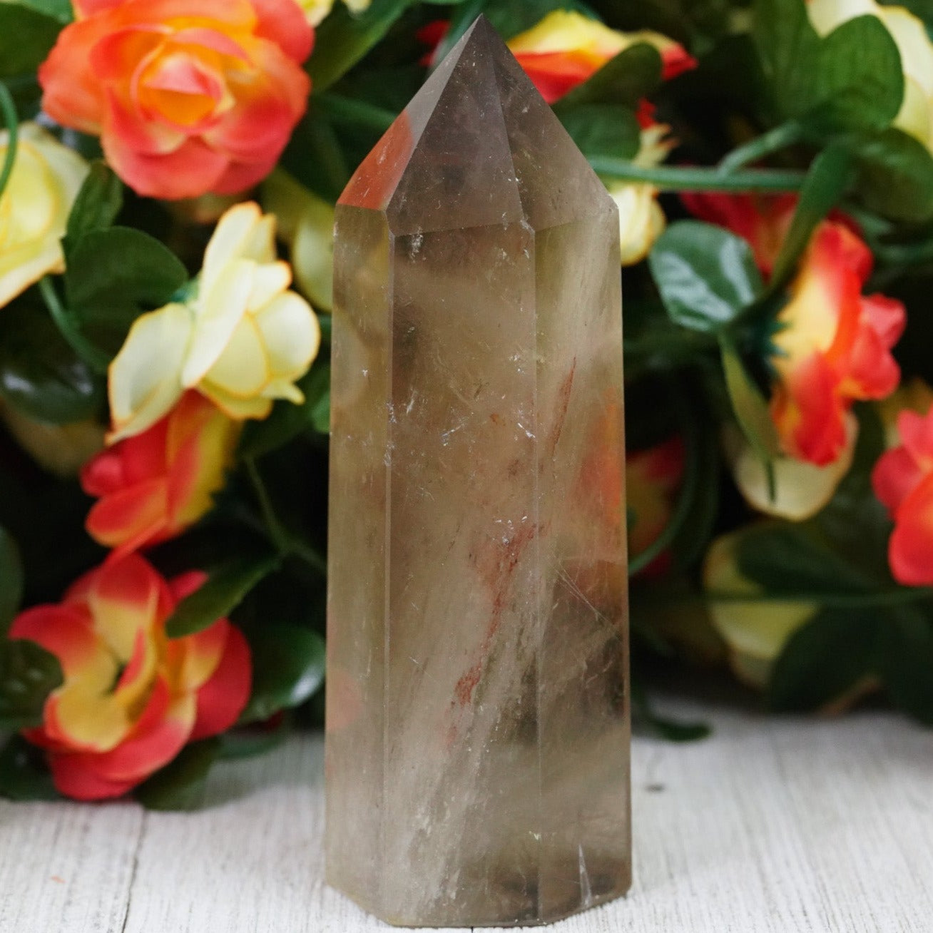 Large Smoky Quartz Crystal Tower