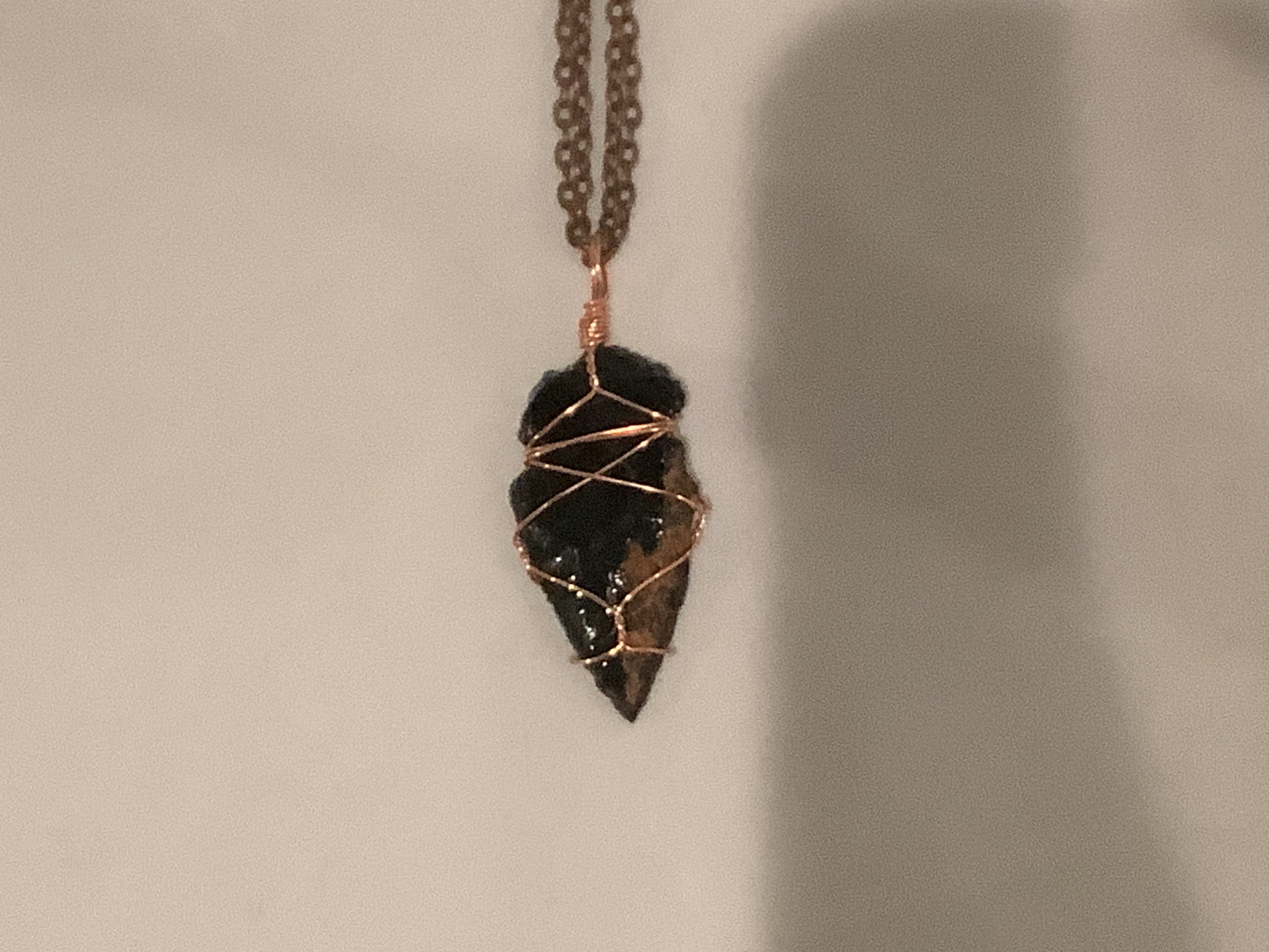 Djinns Treasure Obsidian Arrowhead Pendant