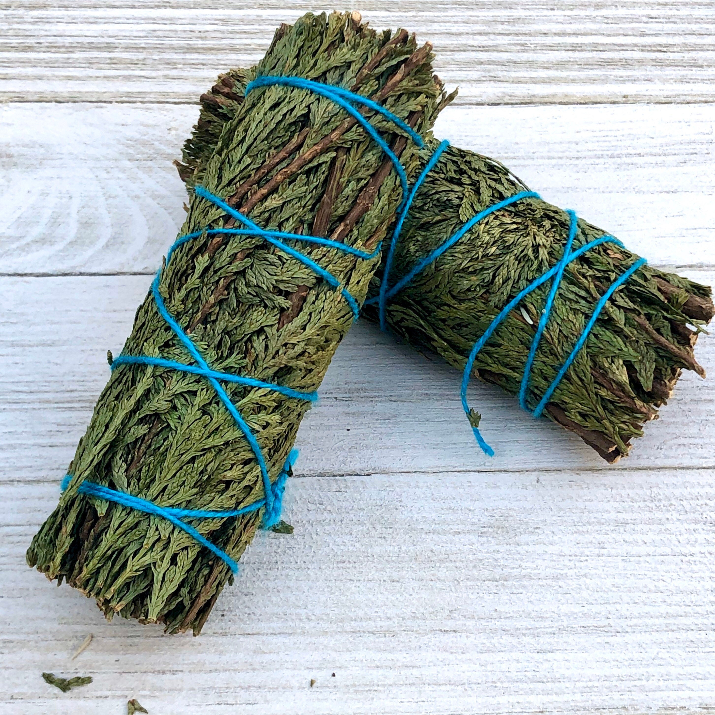 Smudge Stick Bundle + Free Palo Santo Wood (White Sage, Blue Sage, Cedar, Yerba, Rosemary)