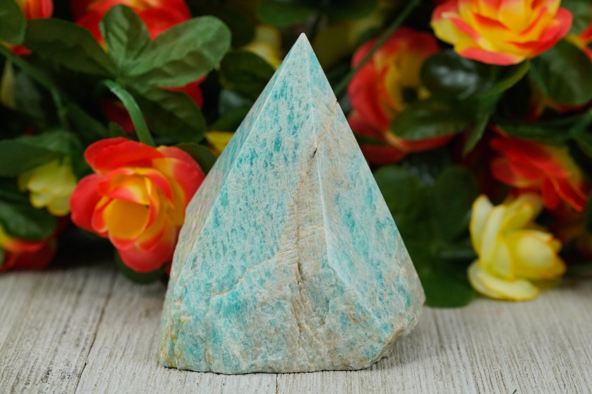 Large Raw Amazonite Polished Crystal Point