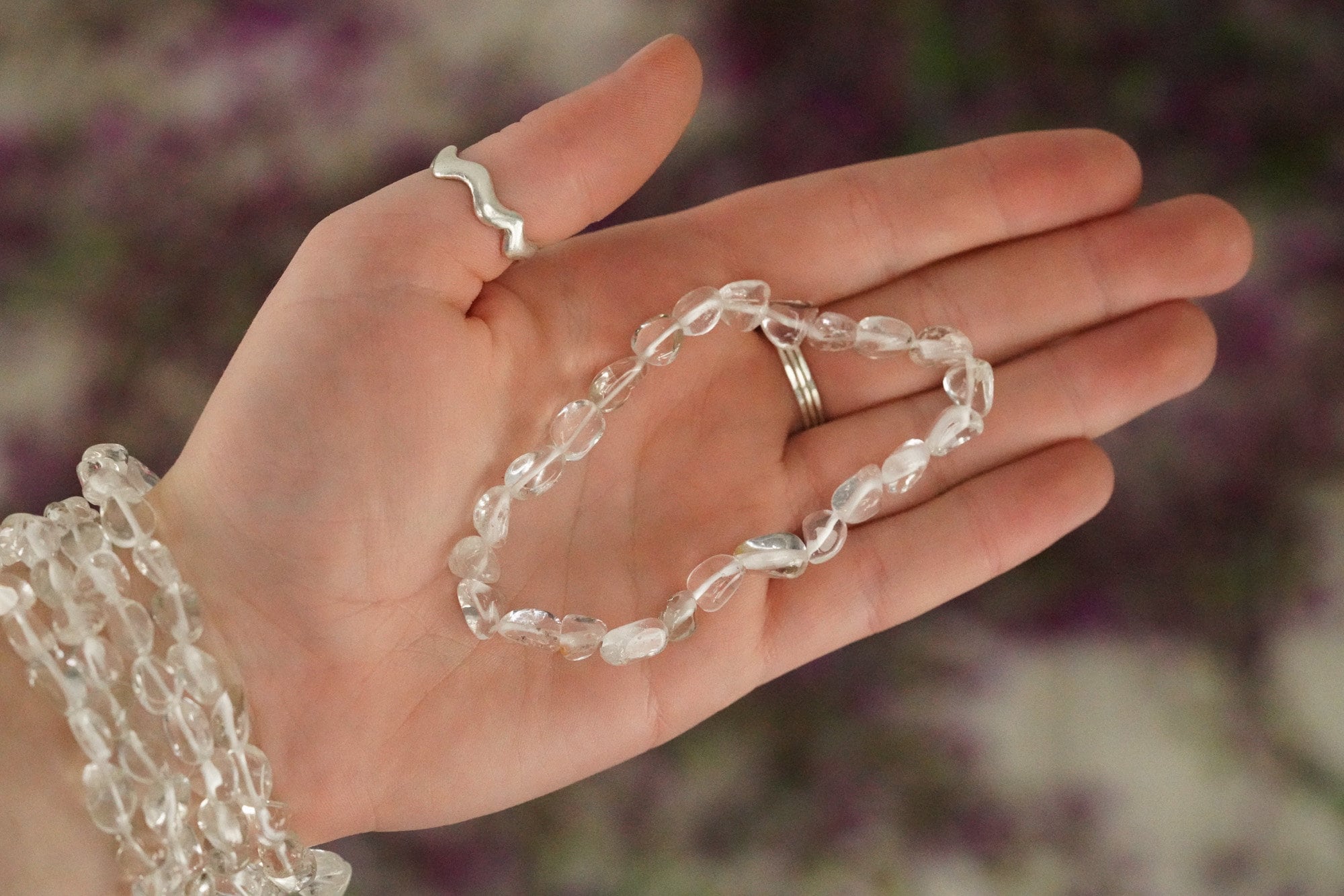 Clear Quartz Tumbled Stone Bracelet