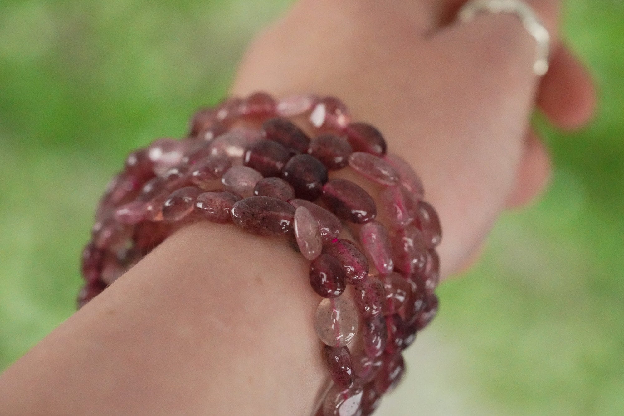 Strawberry Quartz Tumbled Stone Bracelet