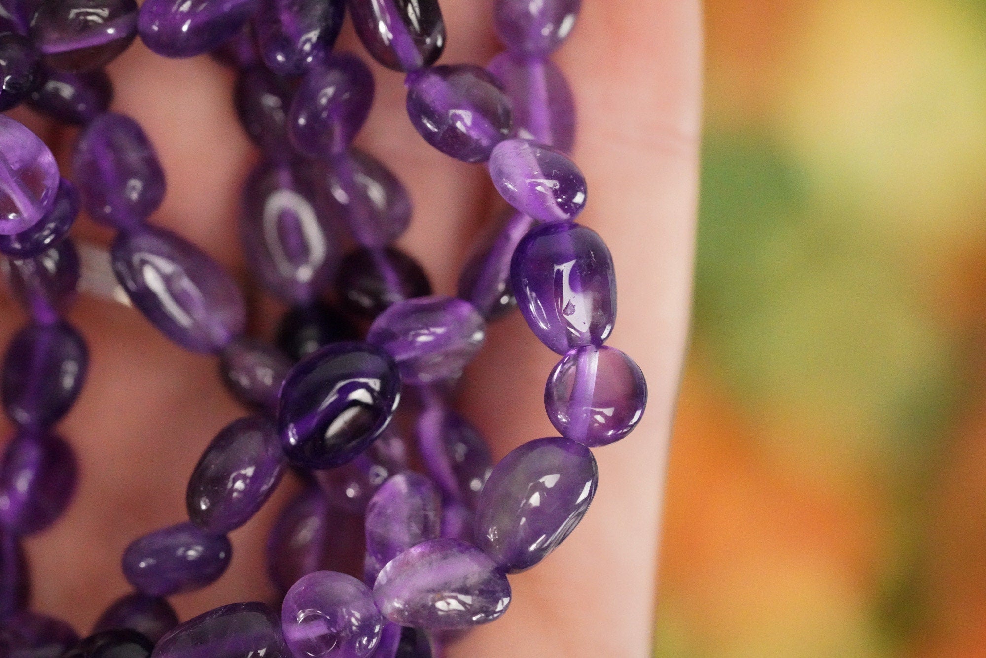 Amethyst Tumbled Stone Bracelet