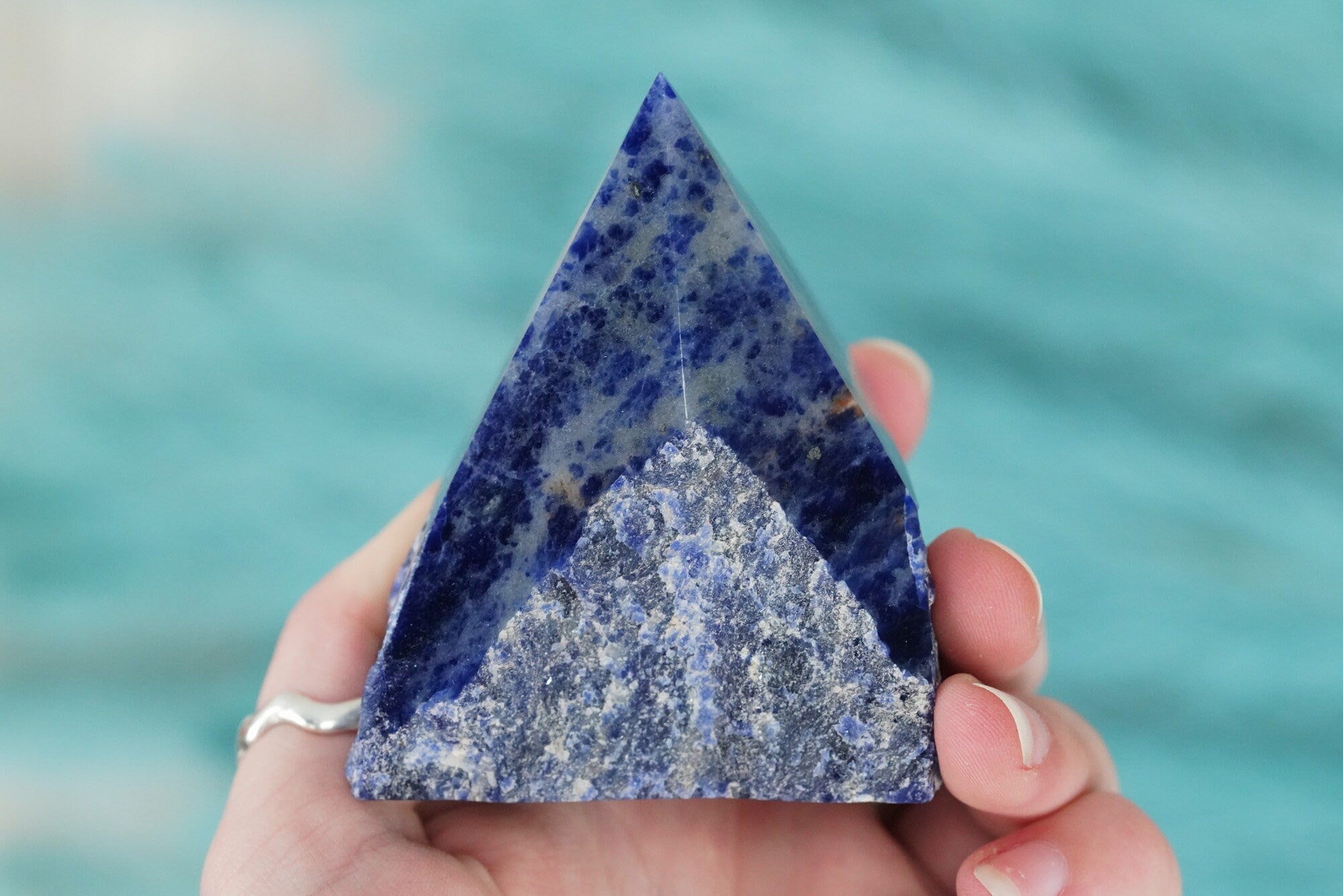 Large Raw Sodalite Polished Crystal Point