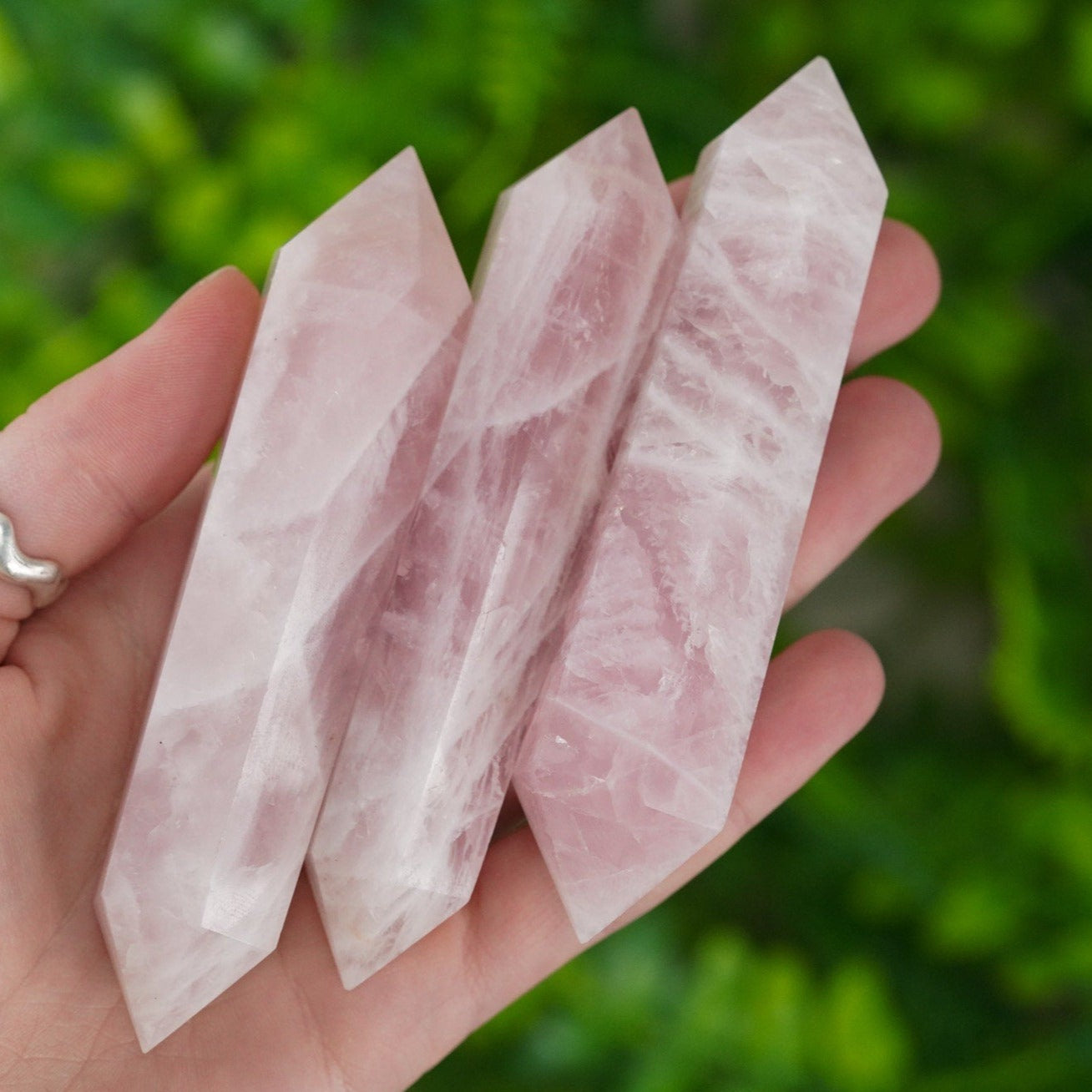 Double terminated Rose Quartz Crystal