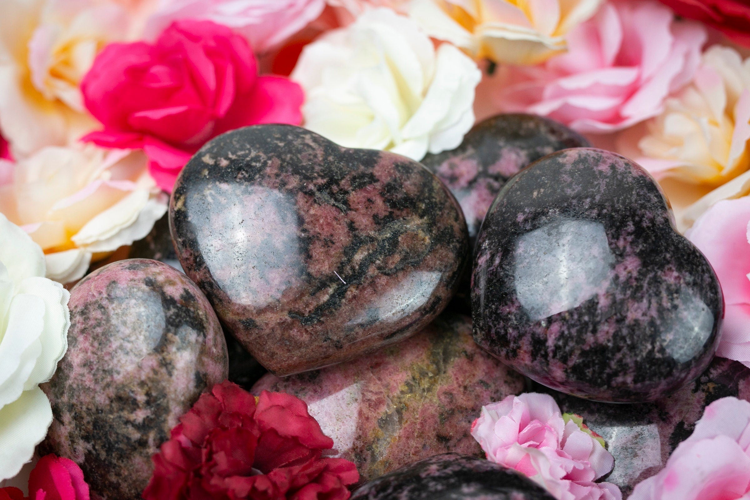 Large Rhodonite Crystal Heart