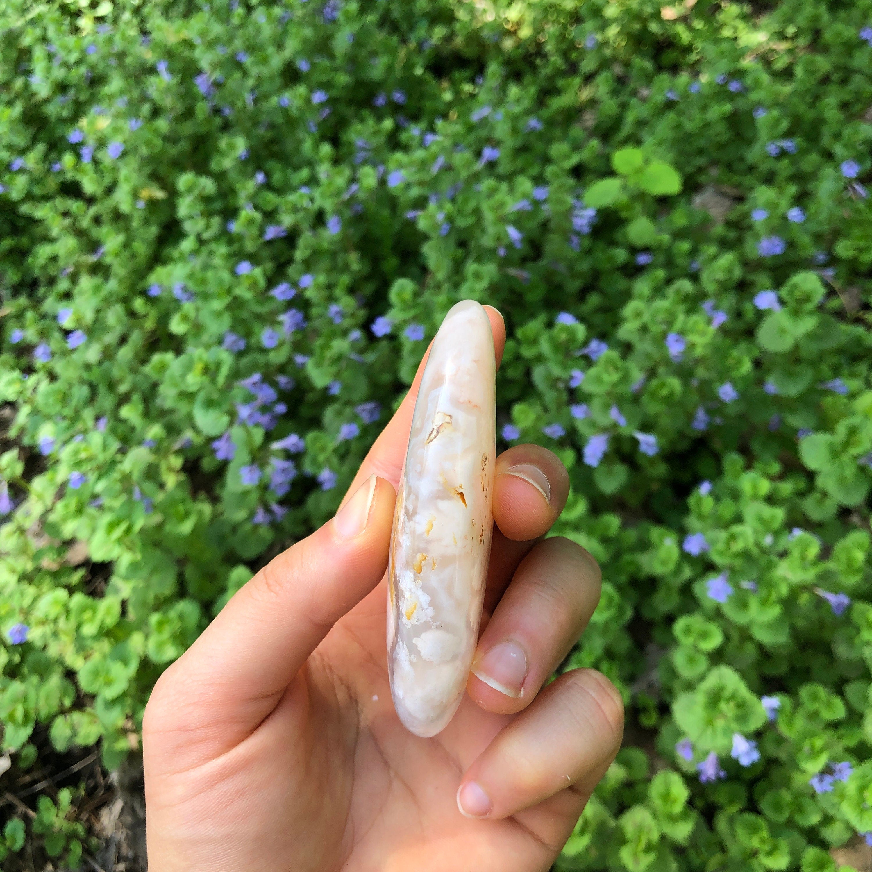 Cherry Blossom Agate Palm stone, Flower Agate, Sakura Agate