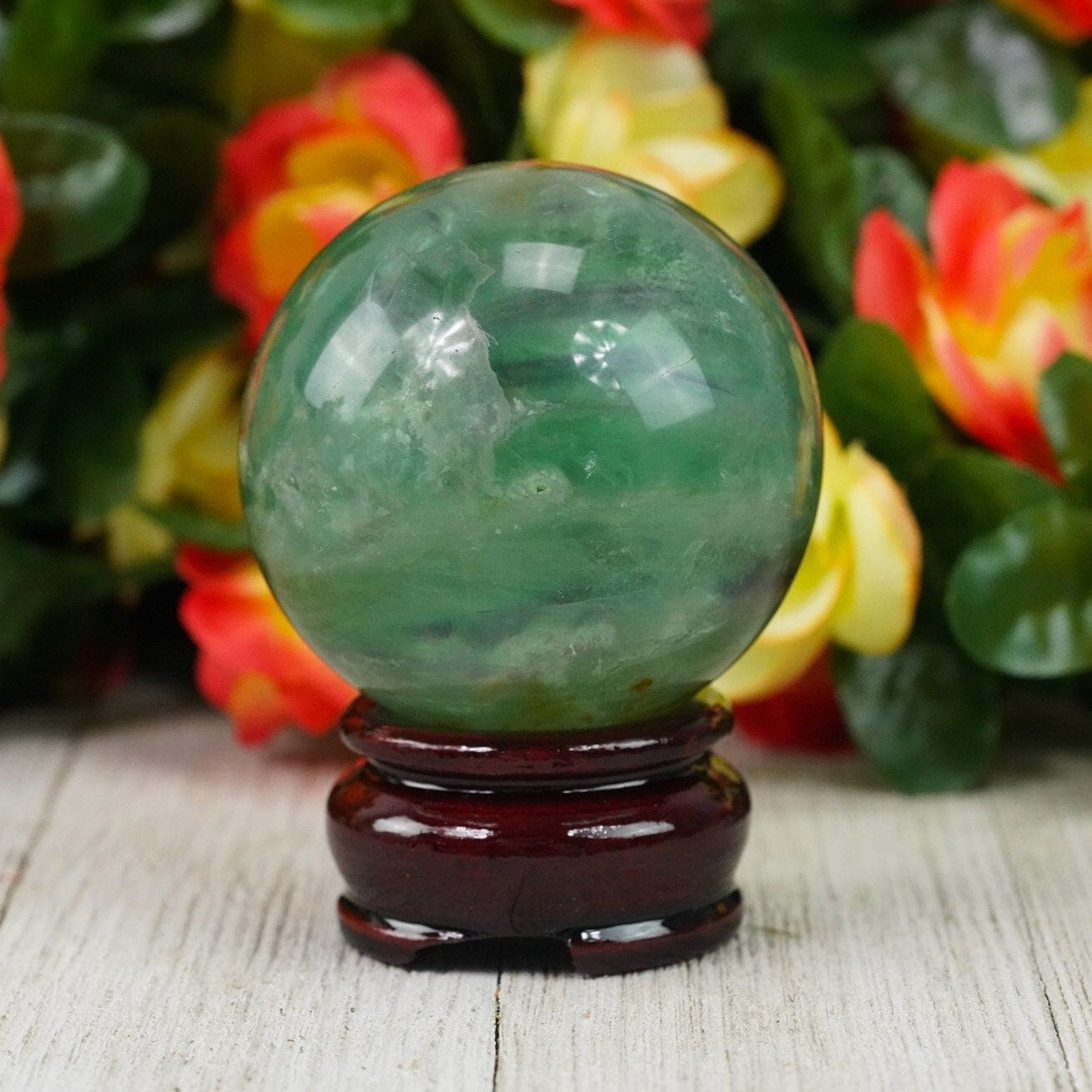 Green Fluorite Crystal Ball 60mm