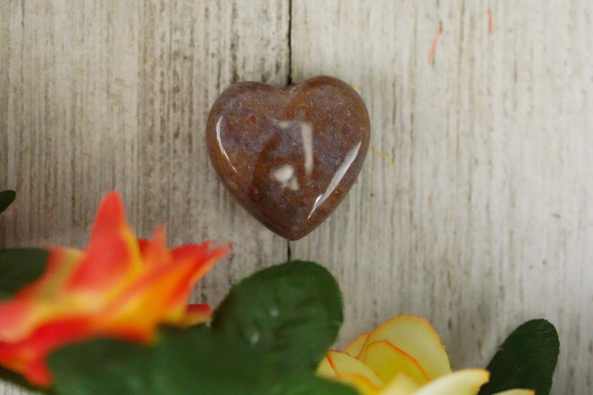 Small India Agate Crystal Heart