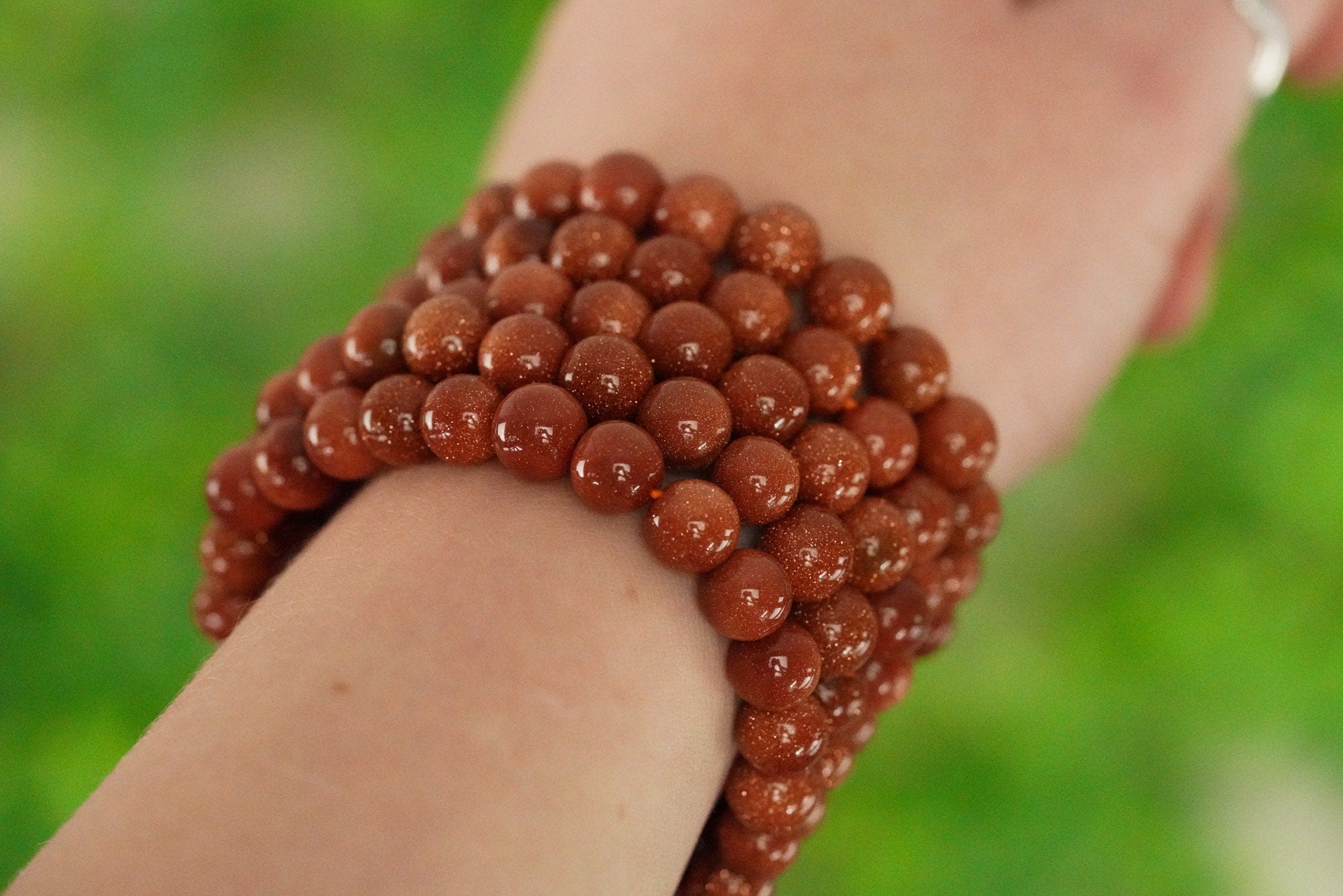 Red Sandstone 8mm beads Stone Crystal Bracelet