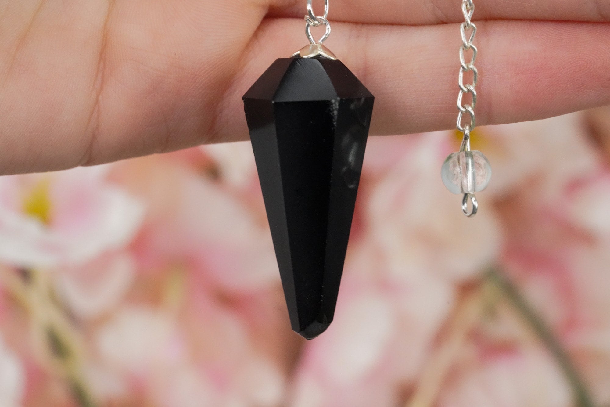 Black Obsidian Crystal Pendulum