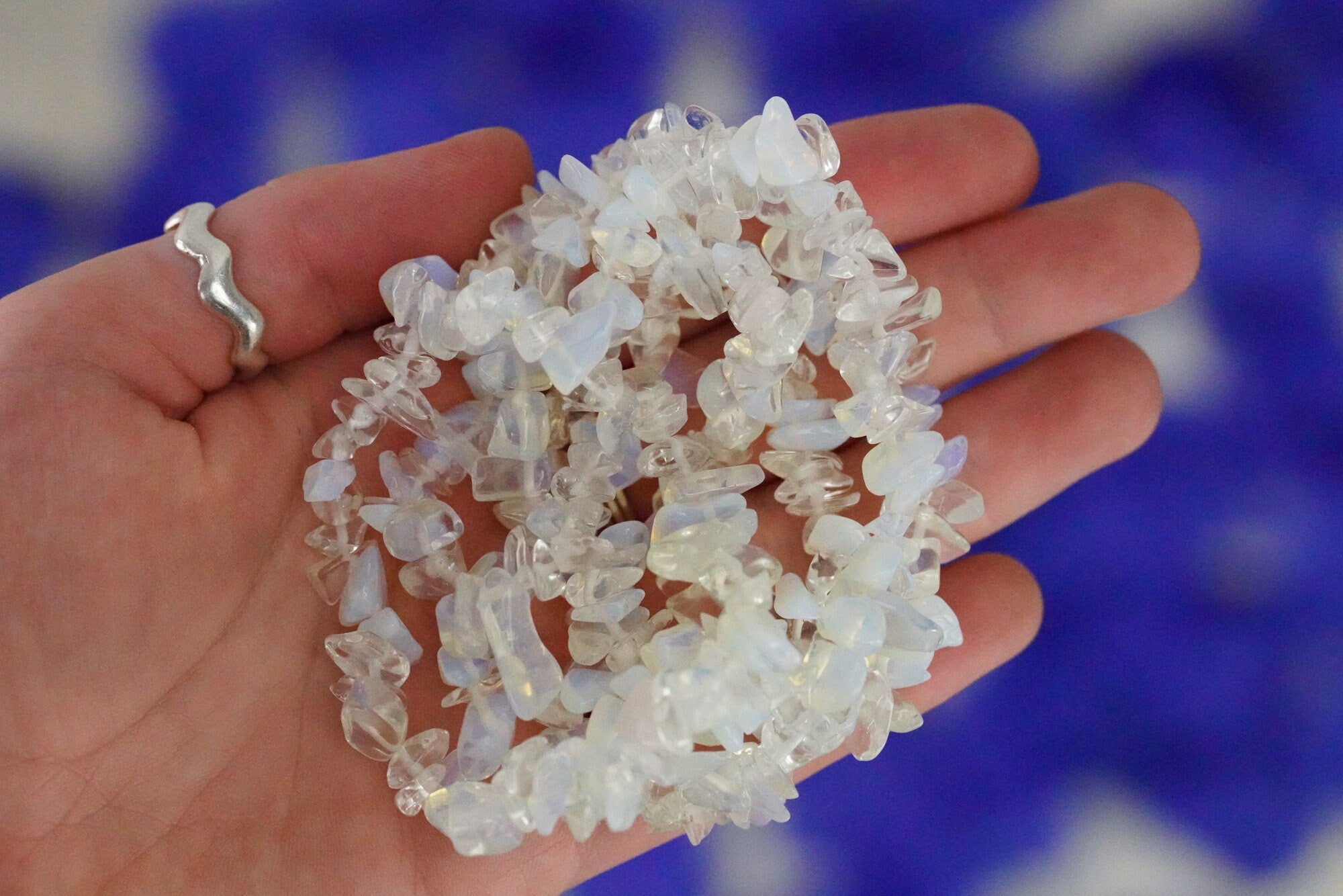 Opalite Tumbled Stone Crystal Chip Bracelet