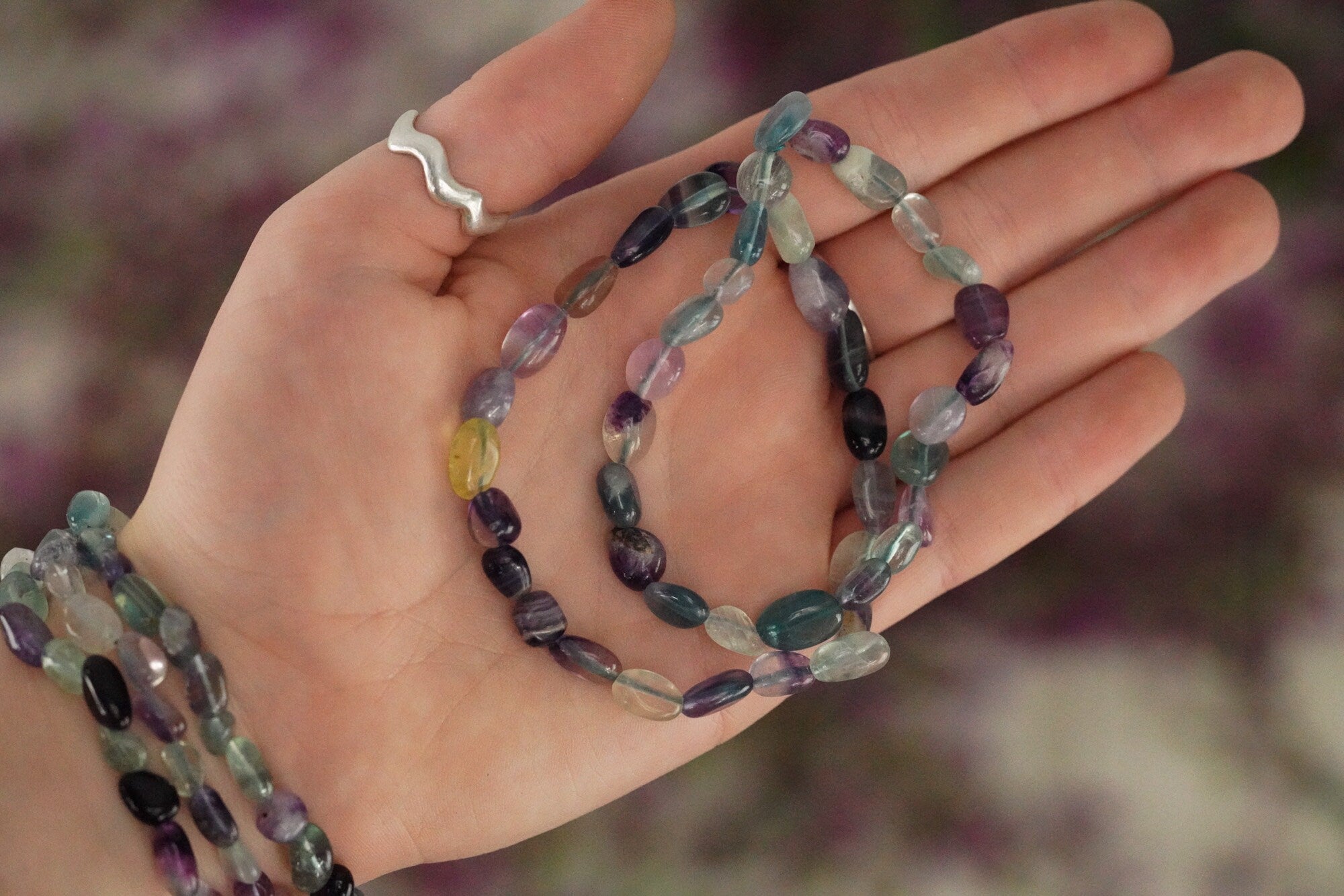 Rainbow Fluorite Tumbled Stone Bracelet