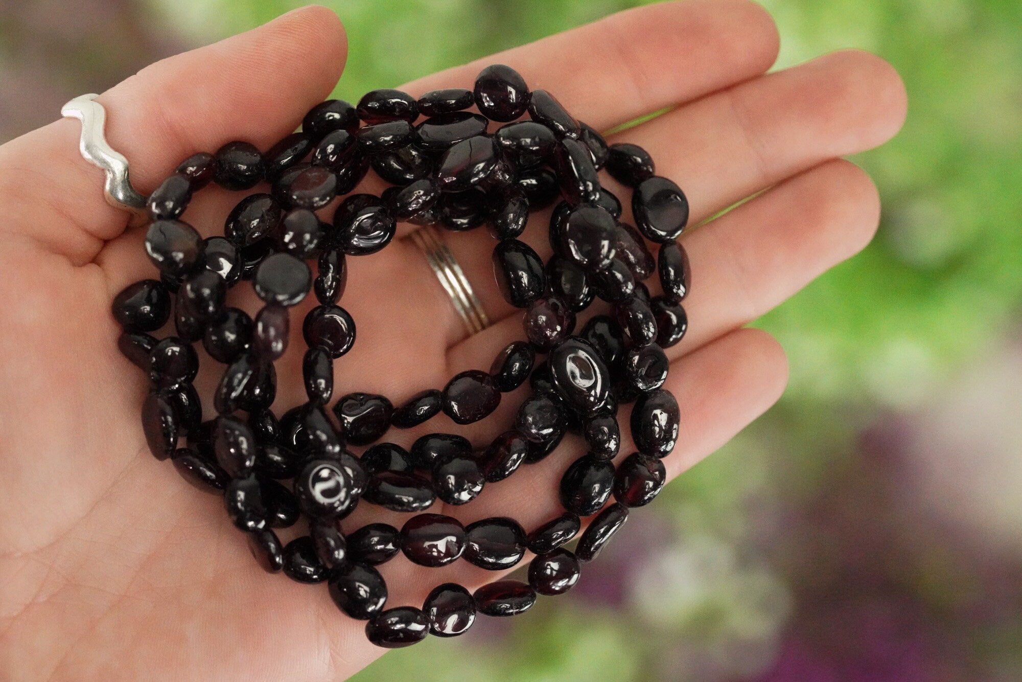 Garnet Tumbled Stone Bracelet