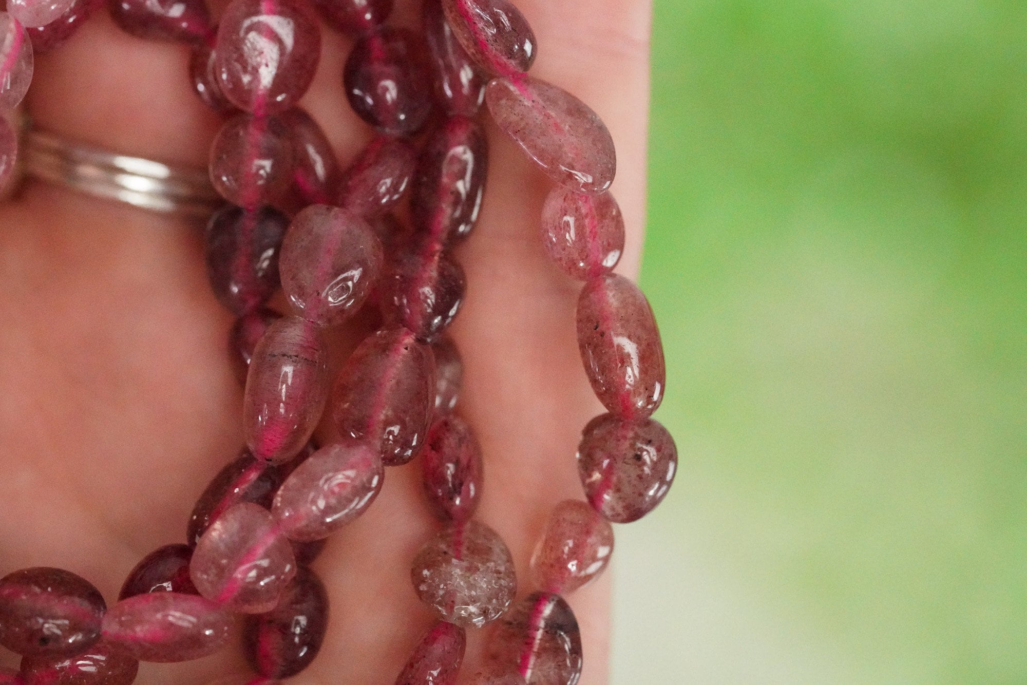 Strawberry Quartz Tumbled Stone Bracelet