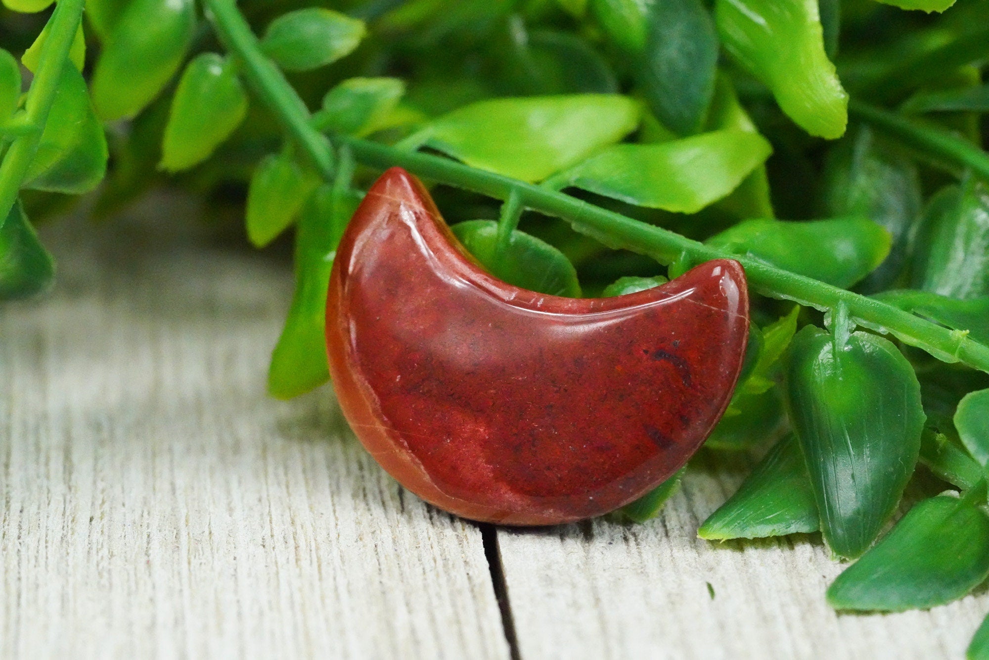 Red Jasper Crystal Crescent Moon