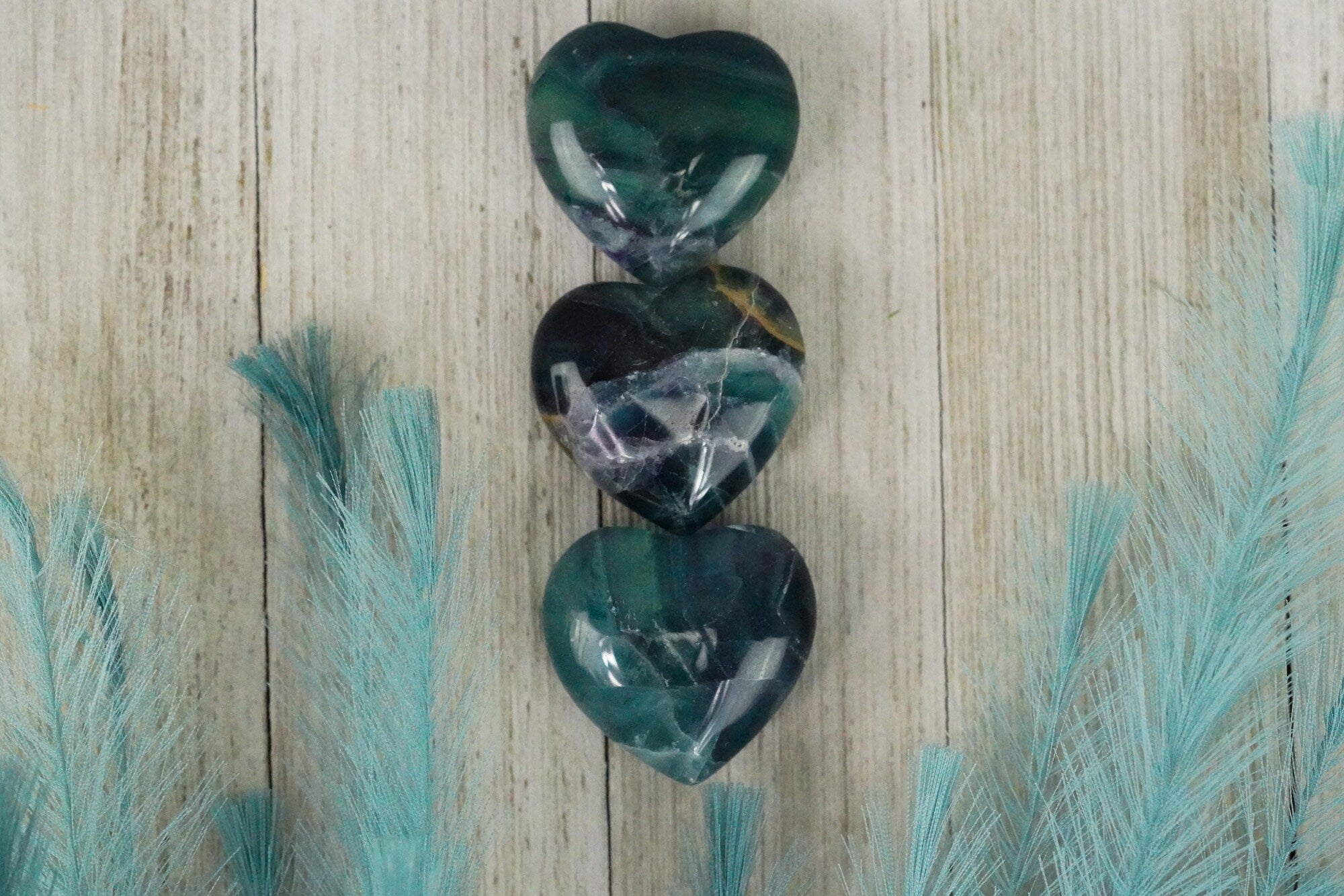 Large Rainbow Fluorite Crystal Heart