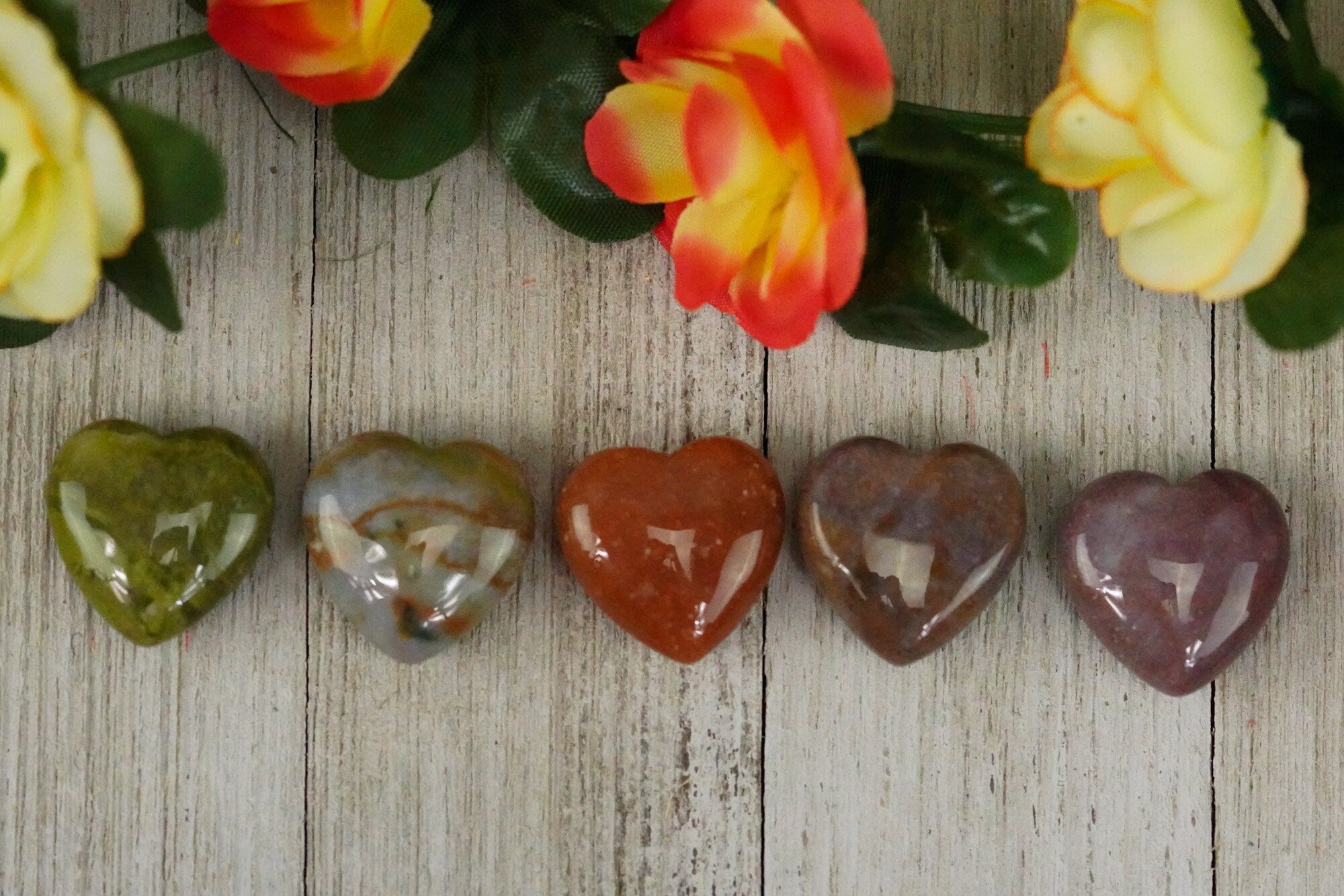 Small India Agate Crystal Heart