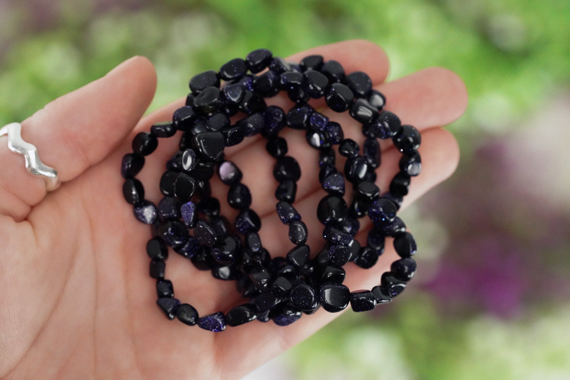 Blue Sandstone Tumbled Stone Bracelet