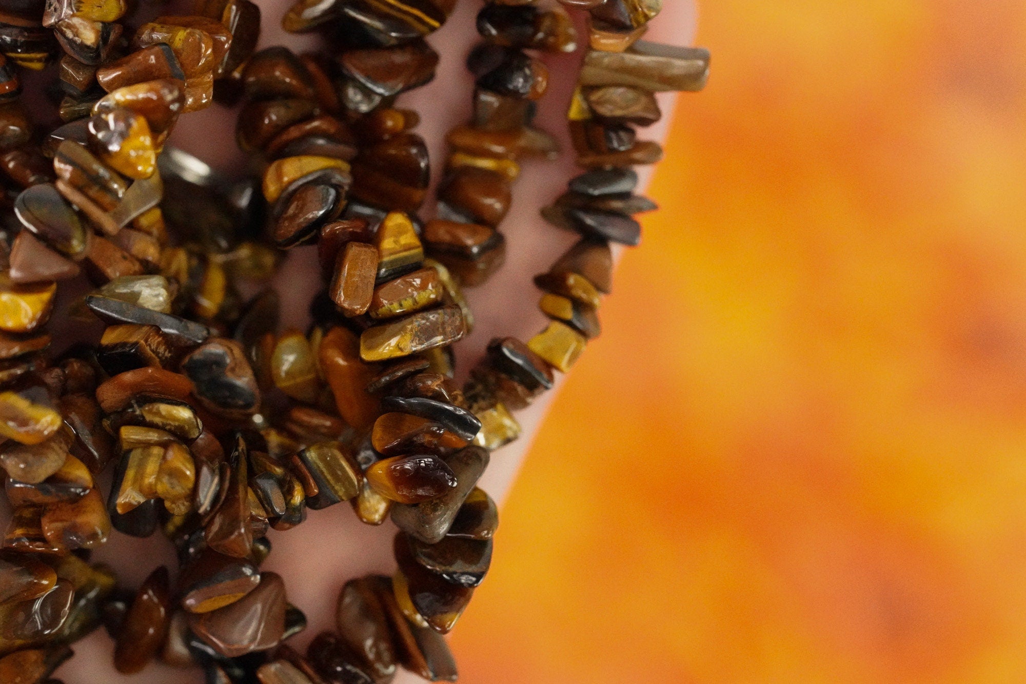 Tigers Eye Tumbled Stone Crystal Chip Bracelet