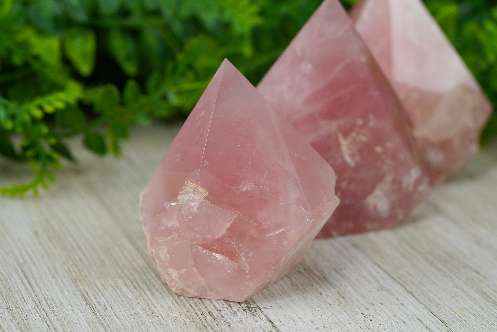 Large Raw Rose Quartz Polished Crystal Point