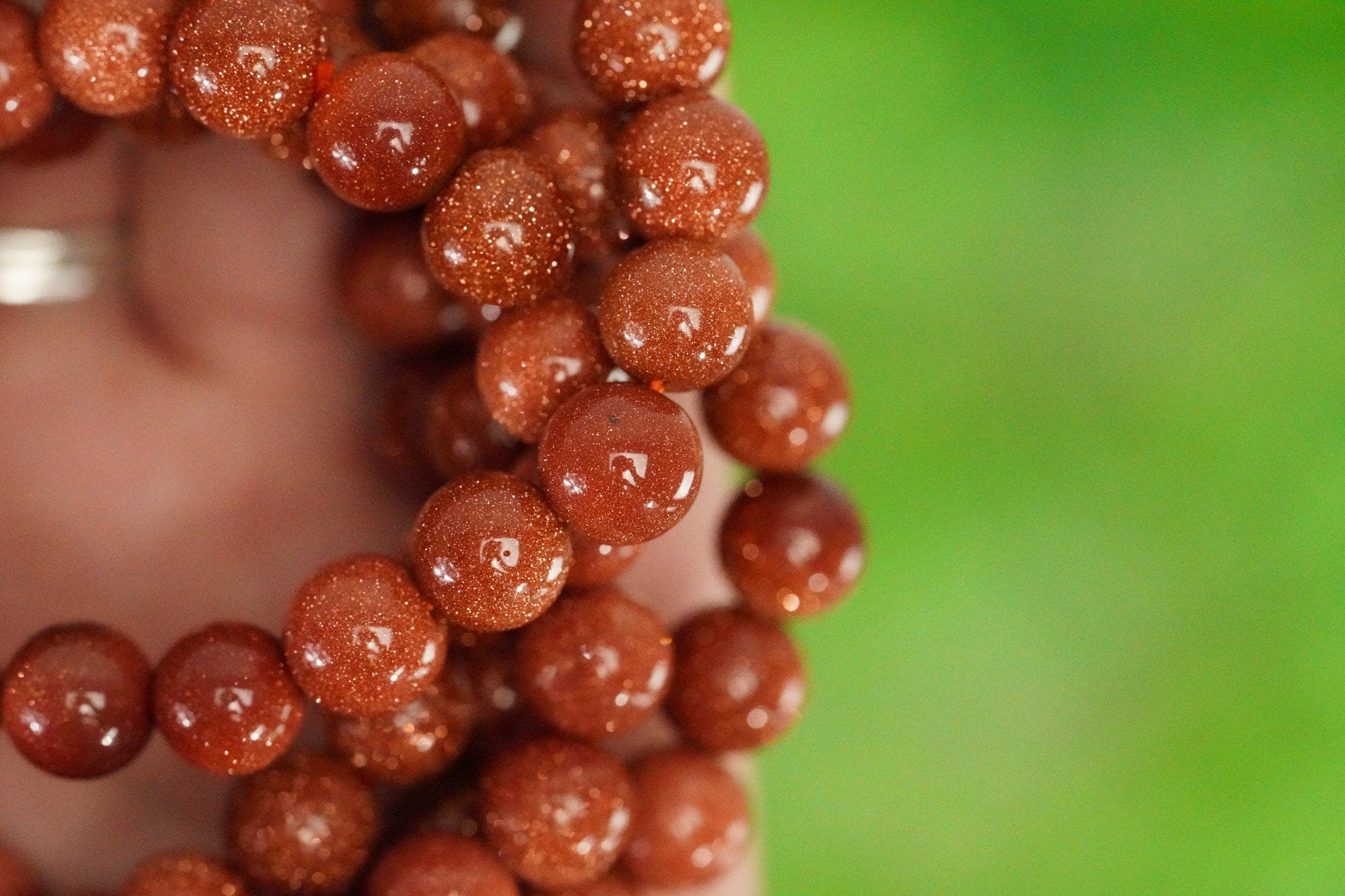 Red Sandstone 8mm beads Stone Crystal Bracelet