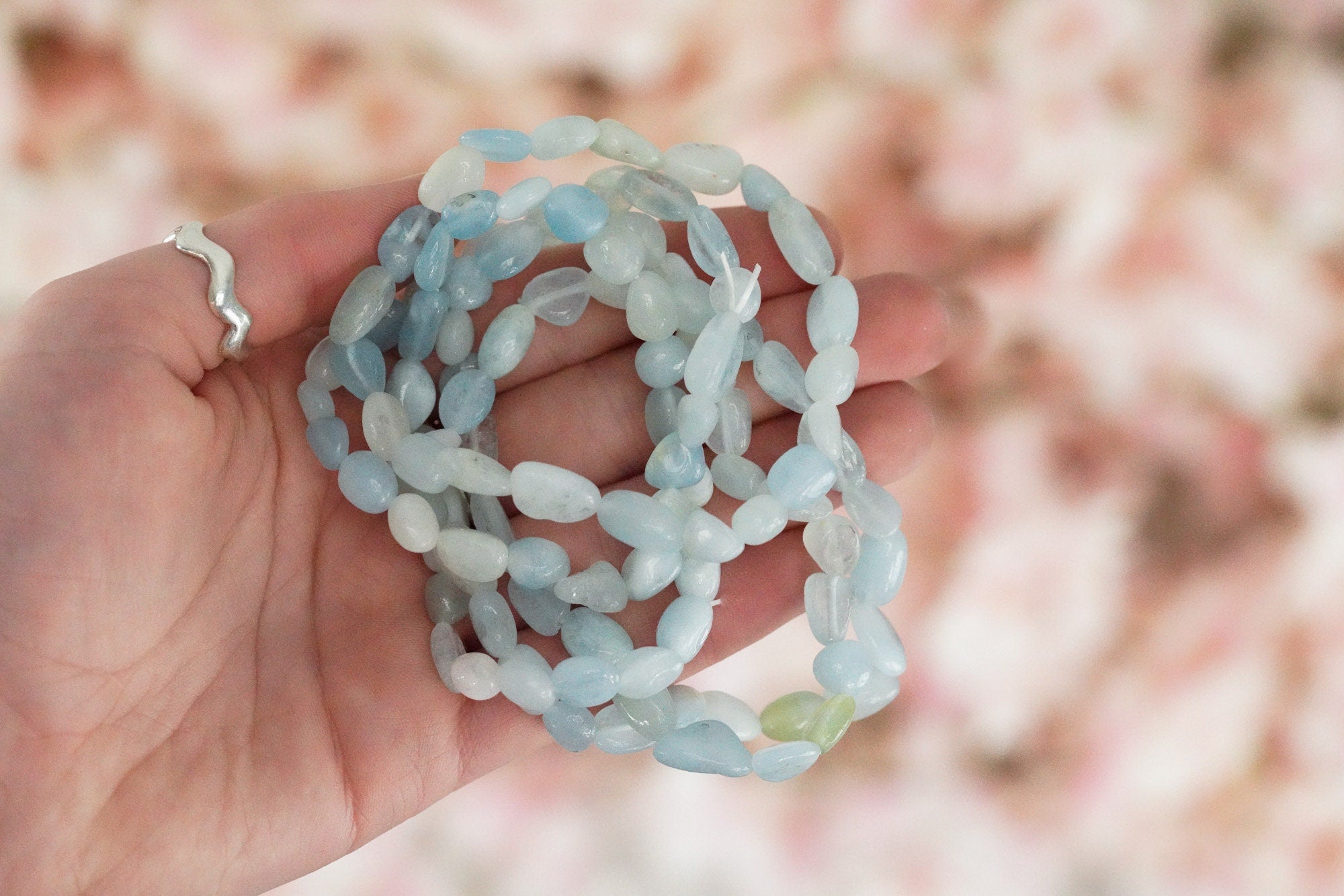 Aquamarine Tumbled Stone Bracelet