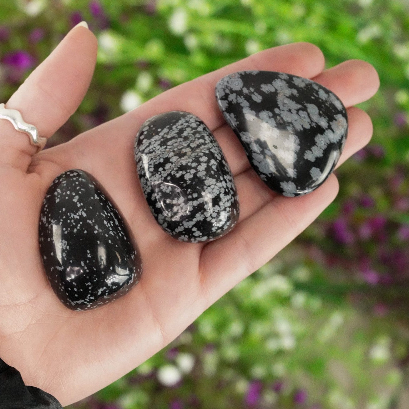 Snowflake Obsidian Pocket Stone