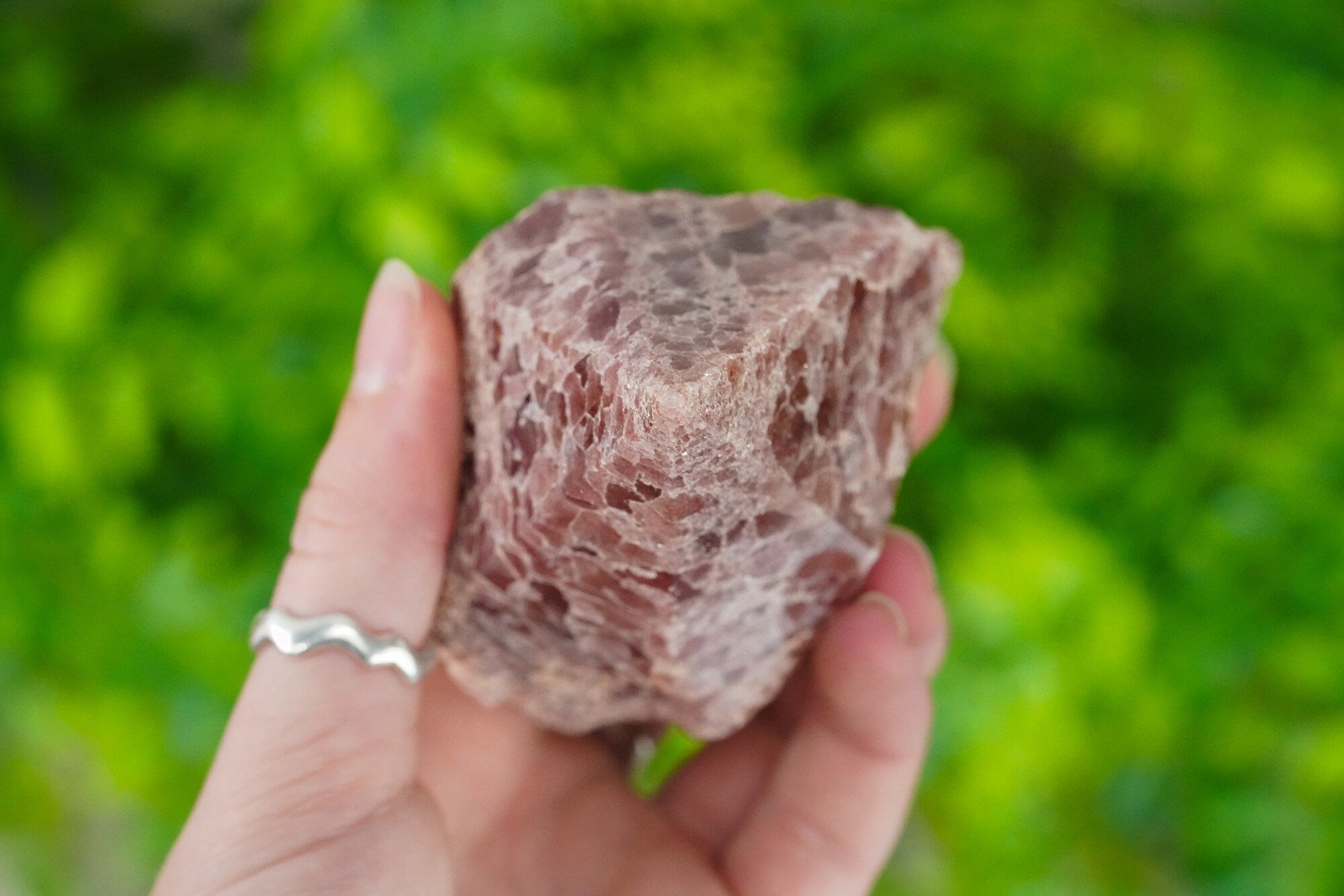 Large Raw Strawberry Quartz Polished Crystal Point