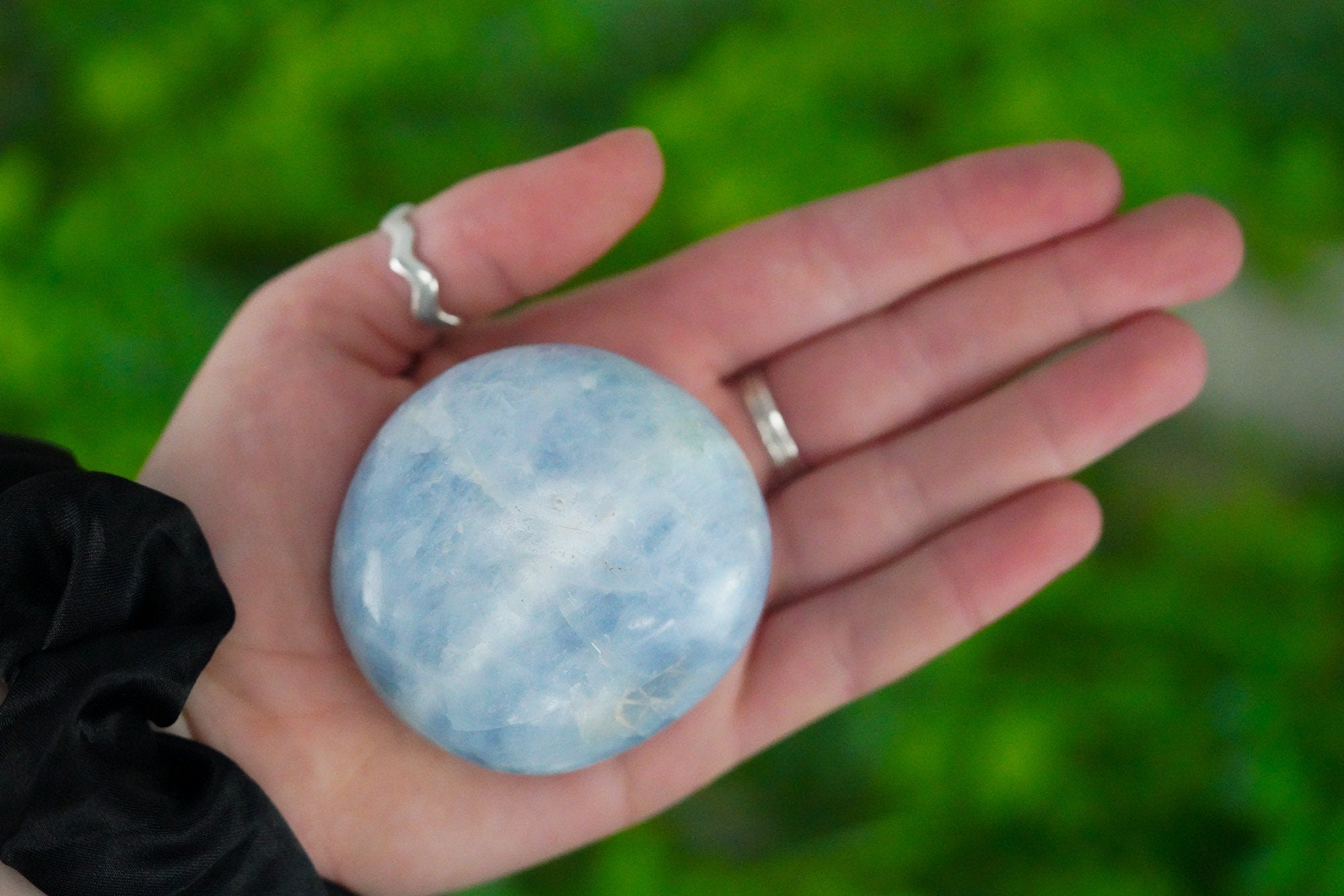 Blue Calcite Palm Stone