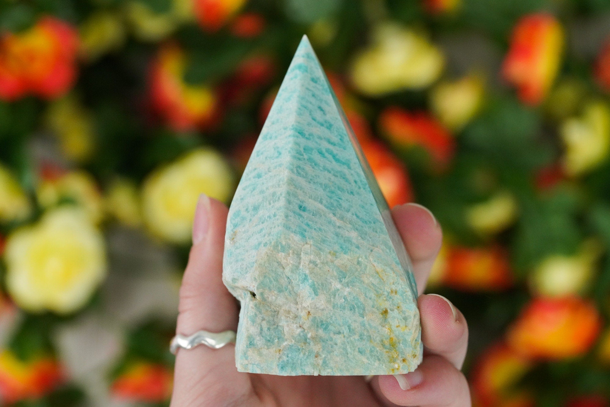 Large Raw Amazonite Polished Crystal Point