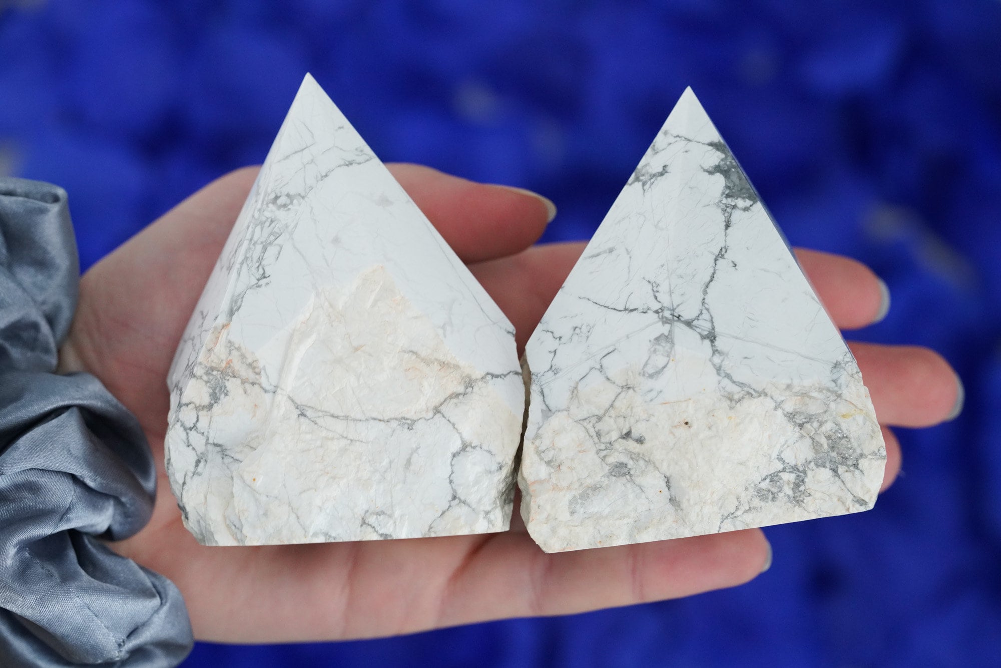 Large Raw White Howlite Polished Crystal Point