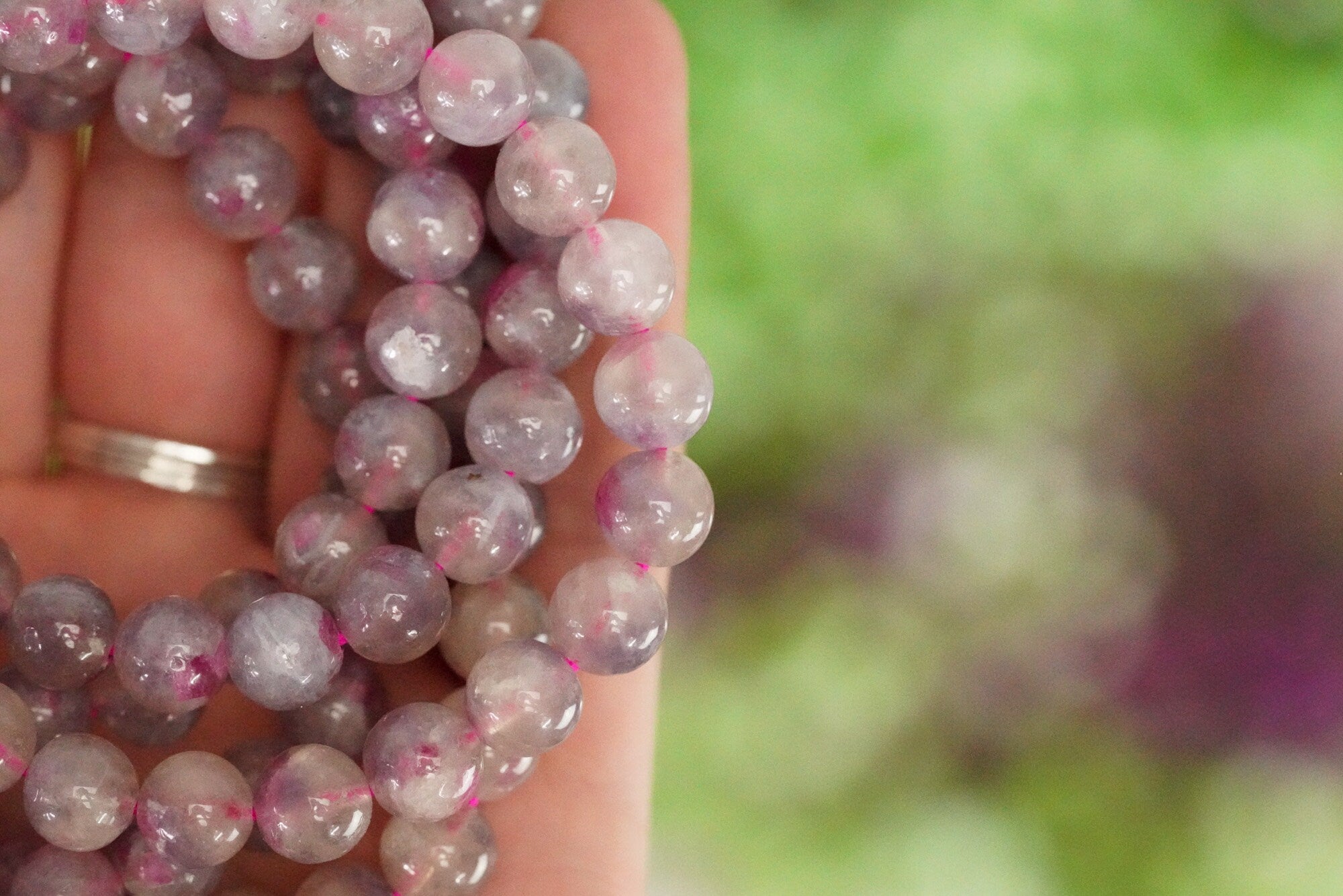 Pink Tourmaline 8mm beads Stone Crystal Bracelet