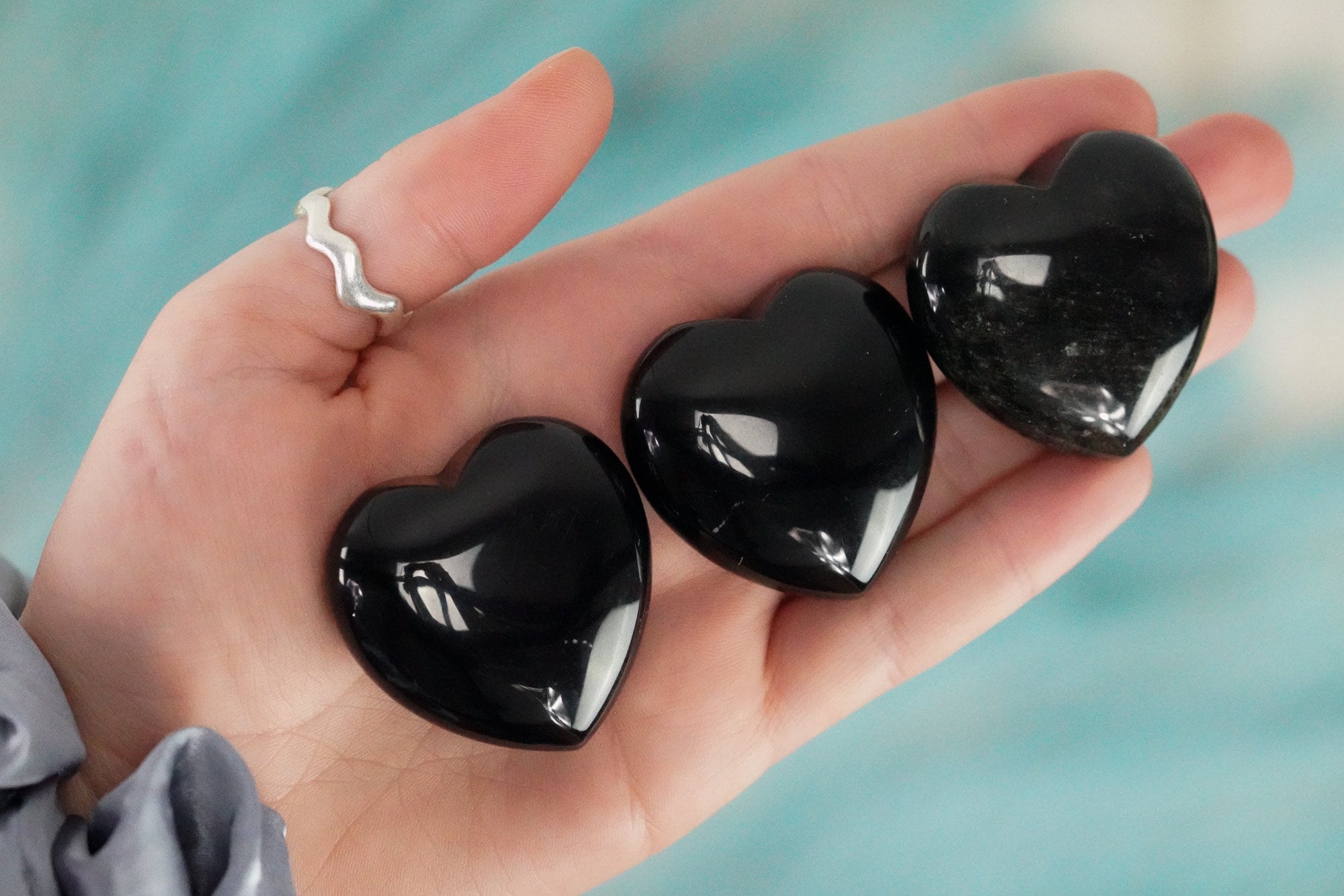 Large Obsidian Crystal Heart