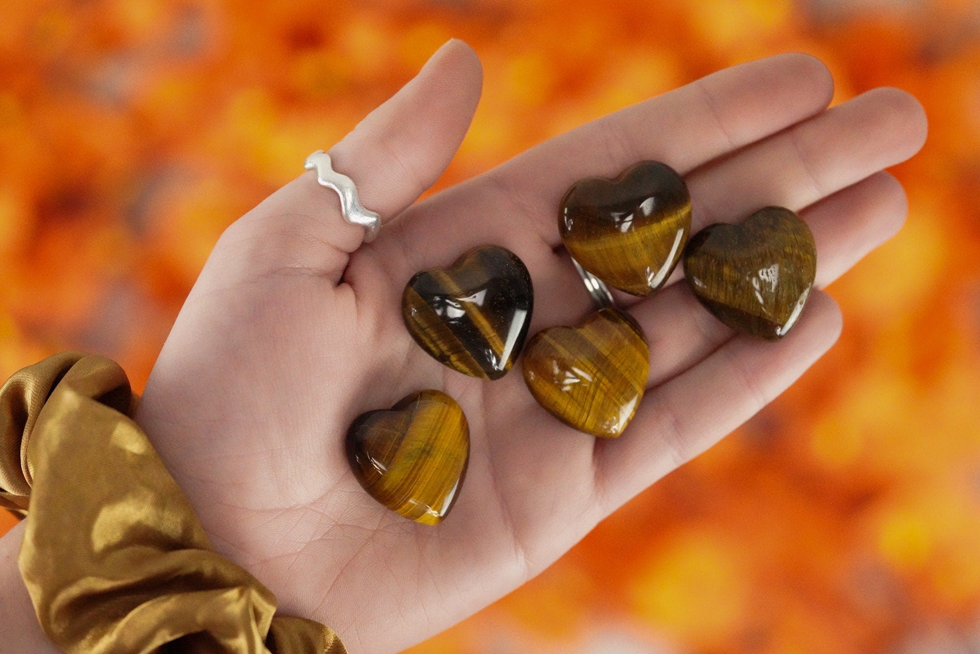 Small Tigers Eye Crystal Heart