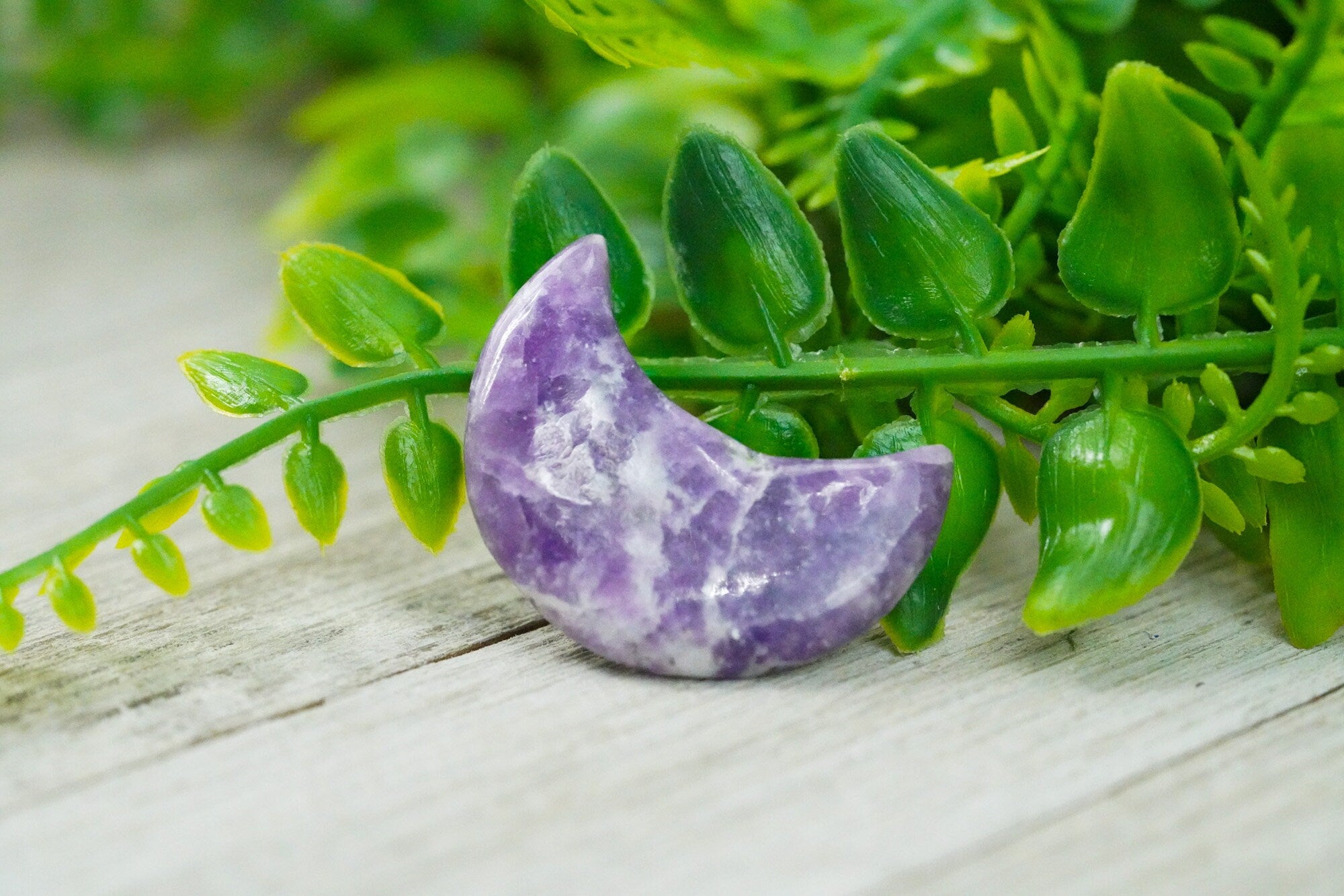 Purple Lepidolite Crystal Crescent Moon