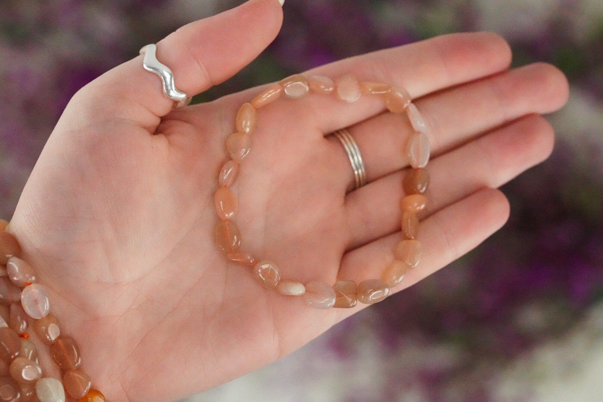 Sunstone Tumbled Stone Bracelet