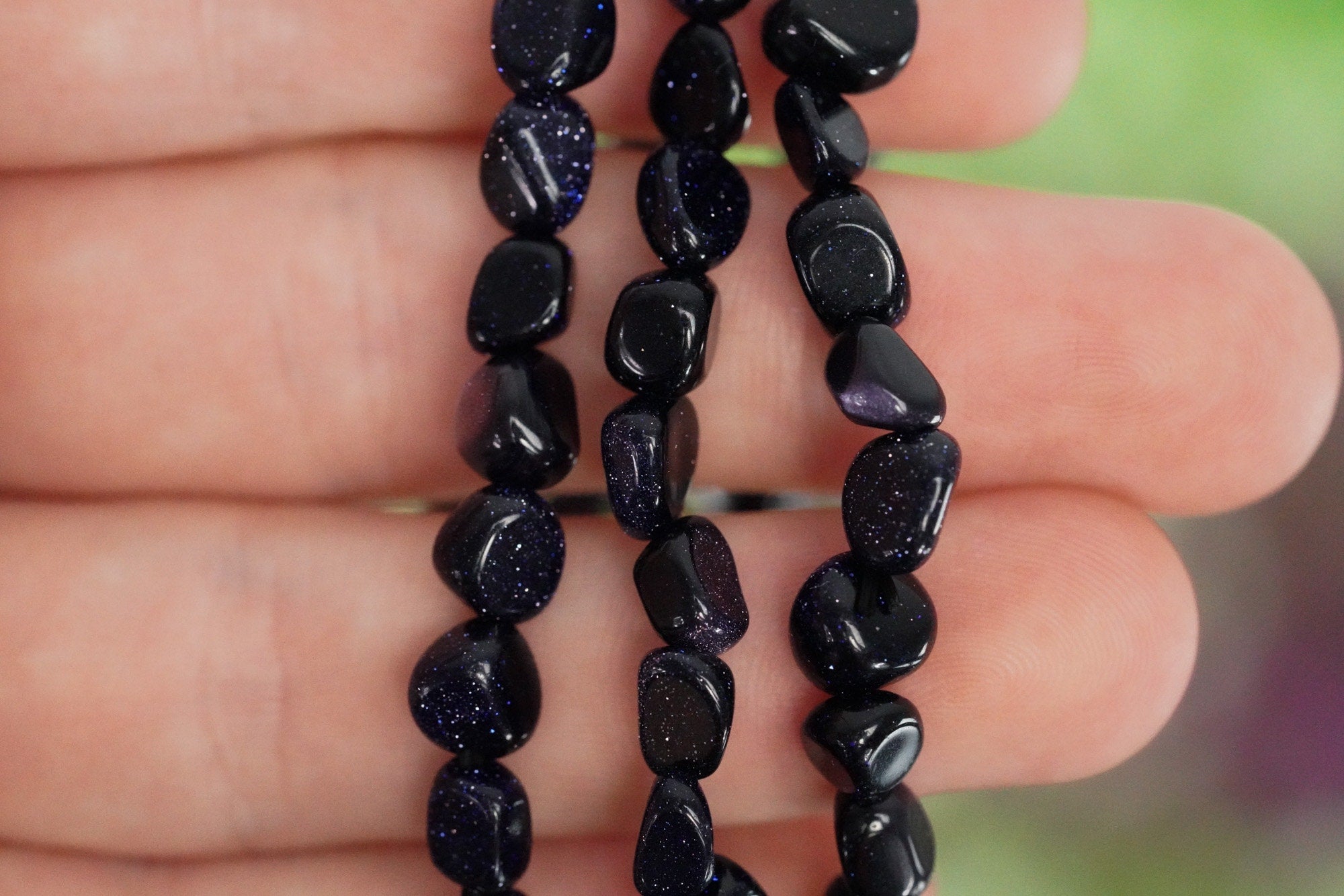 Blue Sandstone Tumbled Stone Bracelet