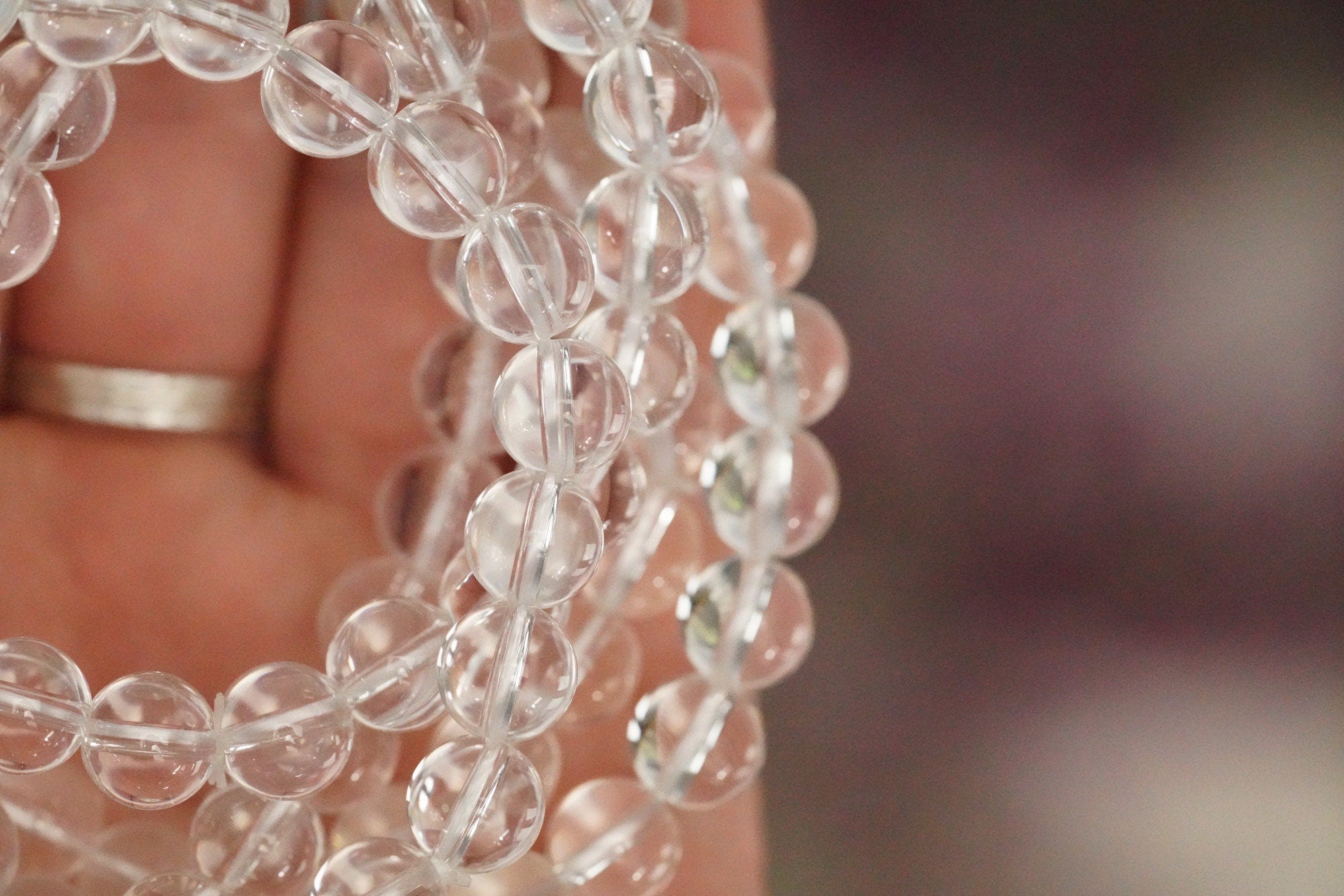 Clear Quartz 8mm beads Stone Crystal Bracelet