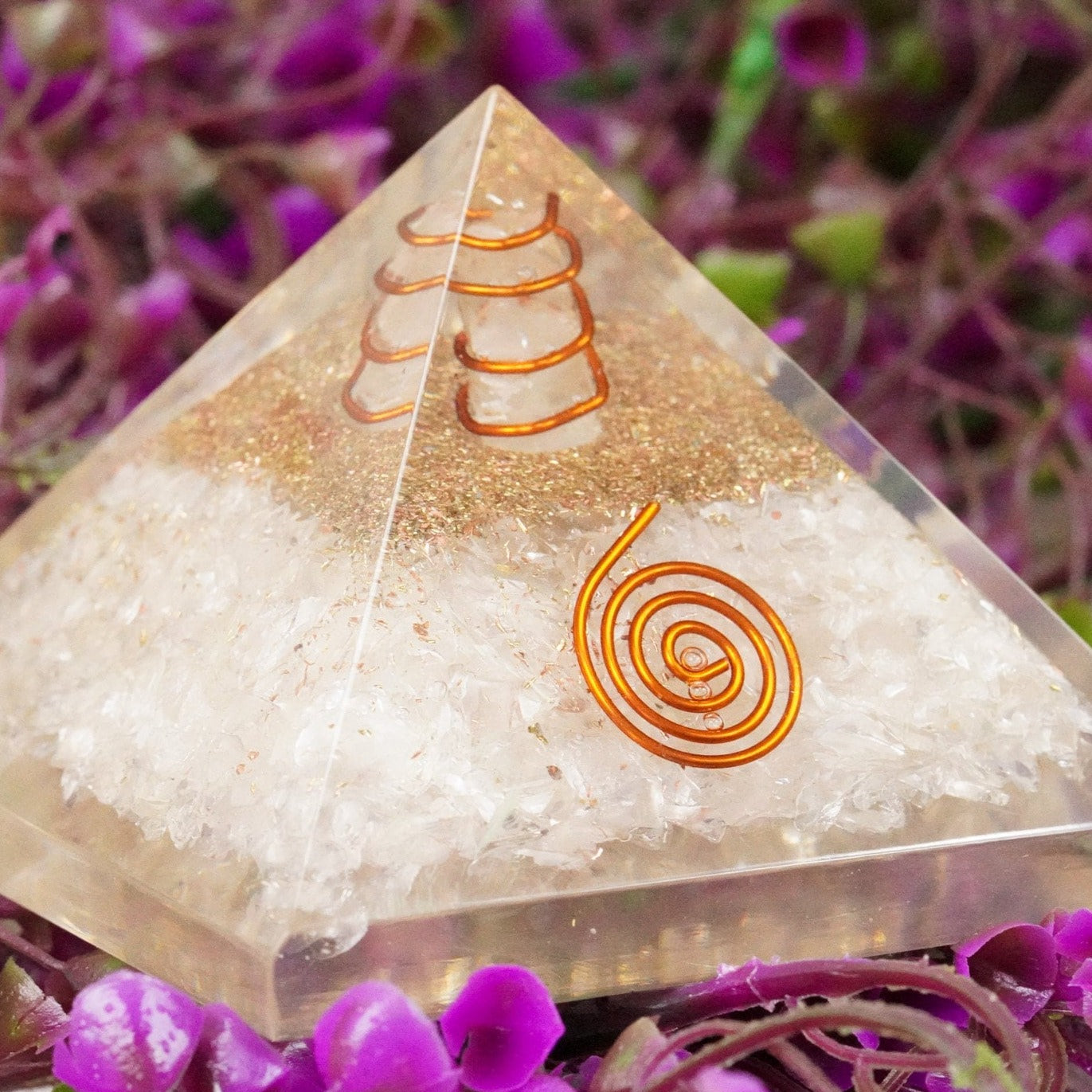 Clear Quartz Large Orgone Chakra Pyramid