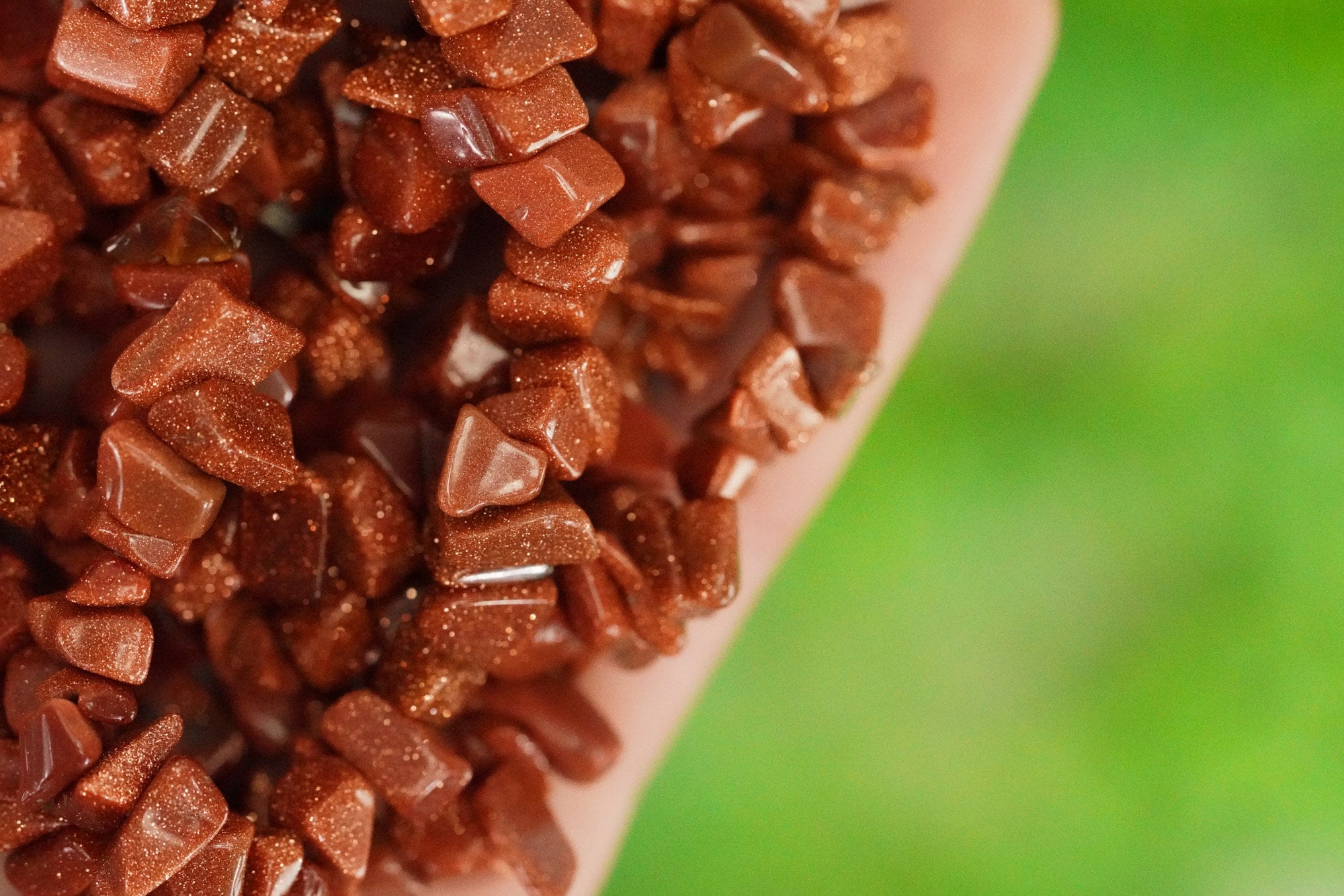 Red Goldstone Tumbled Stone Crystal Chip Bracelet