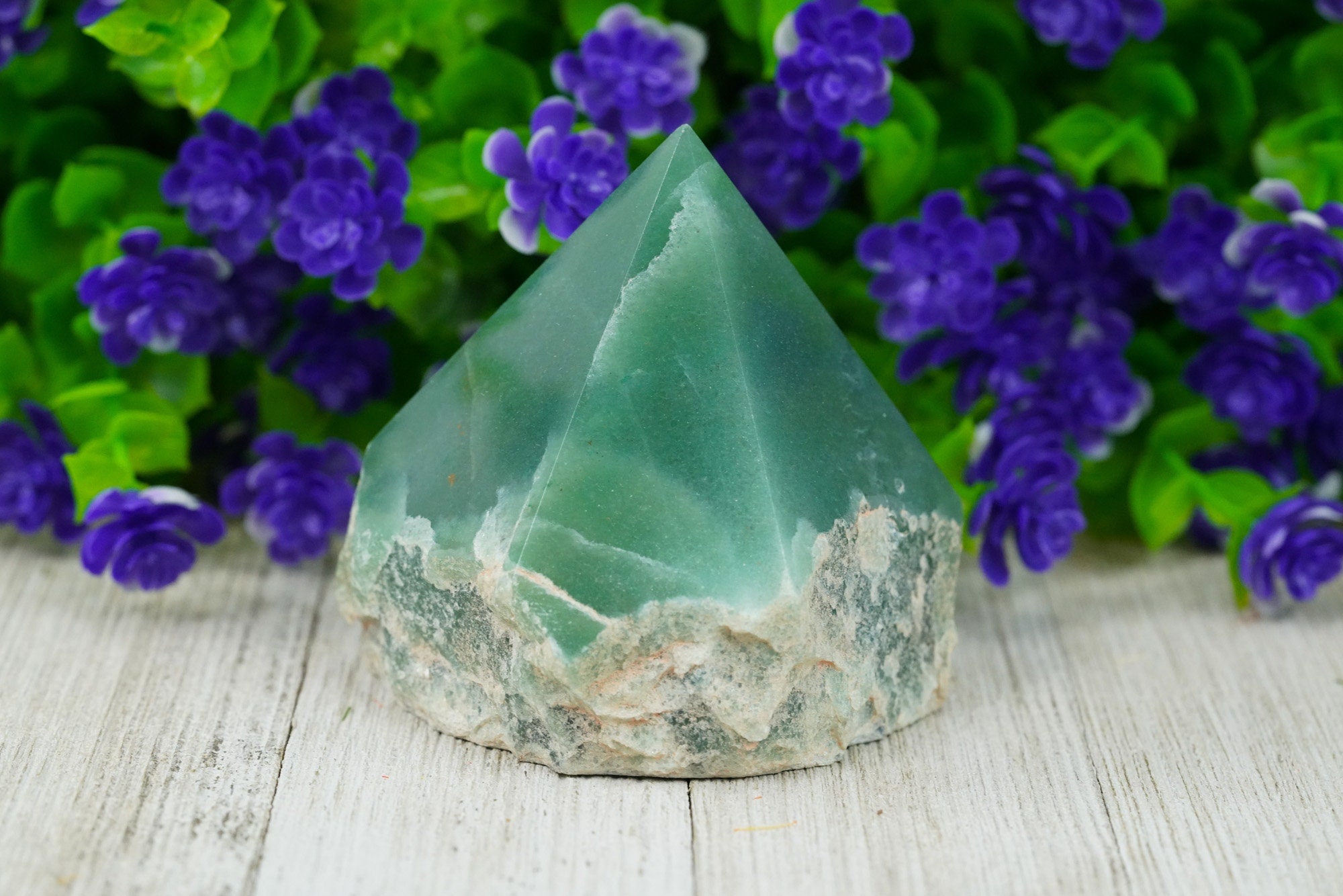 Large Raw Green Aventurine Polished Crystal Point