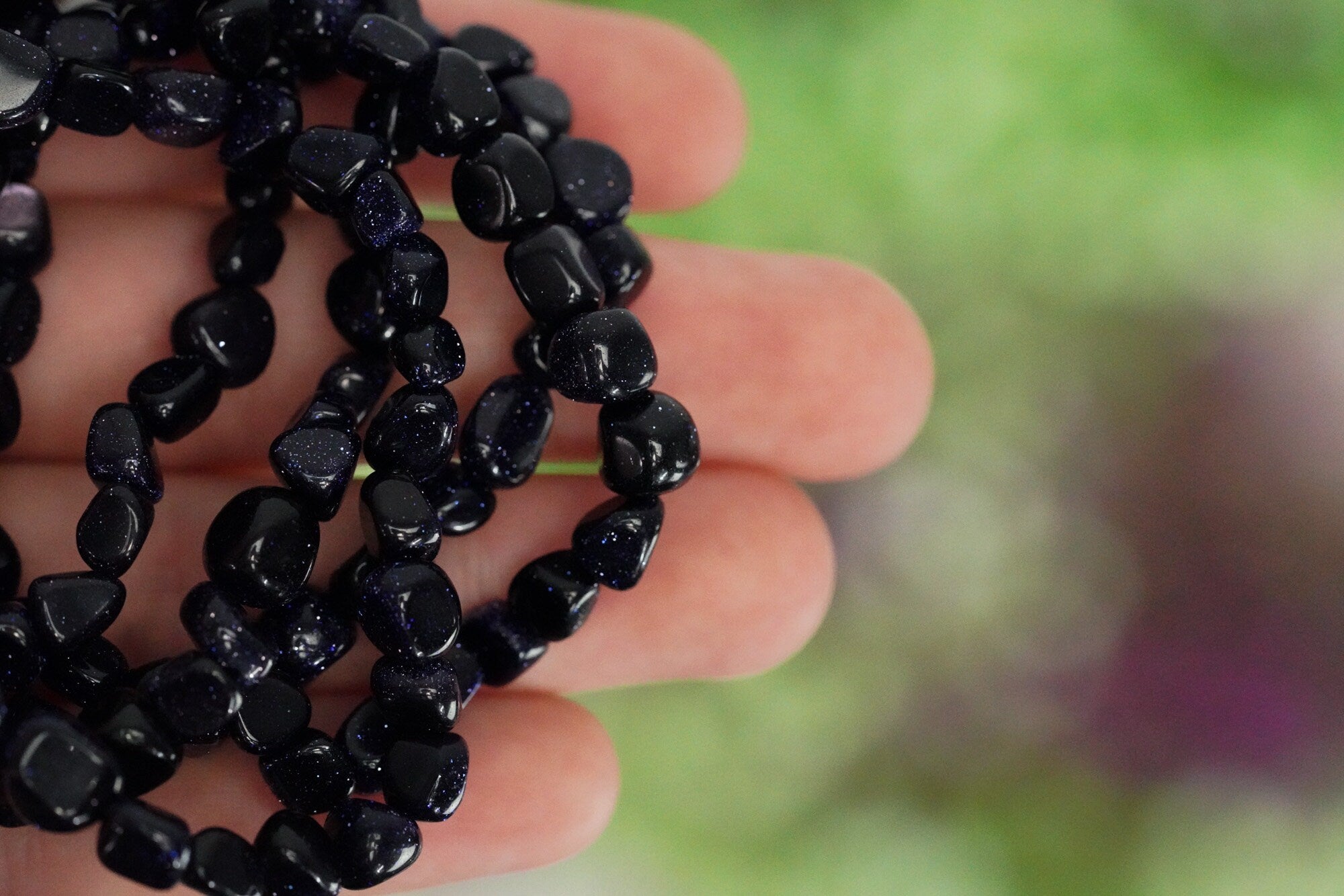 Blue Sandstone Tumbled Stone Bracelet