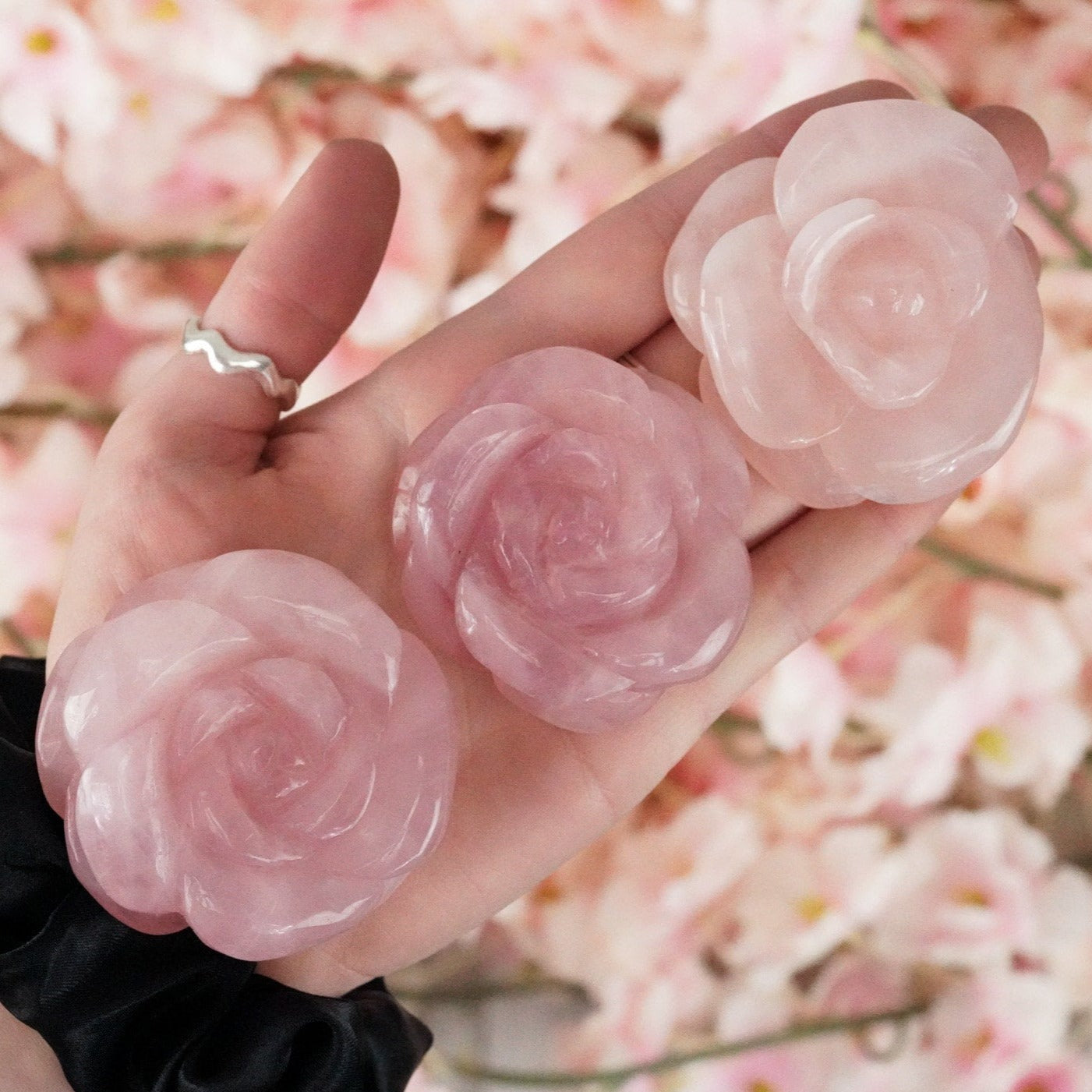 Rose Quartz Large Carved Rose