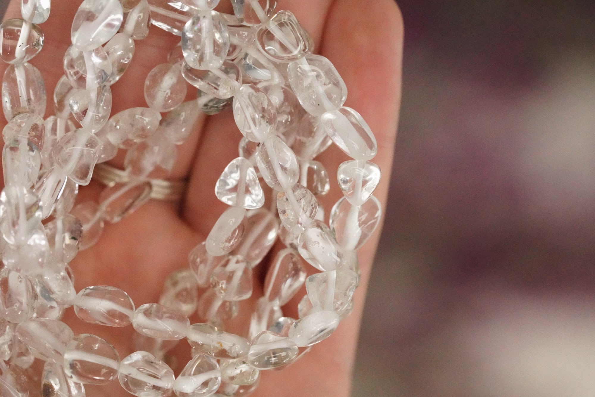 Clear Quartz Tumbled Stone Bracelet