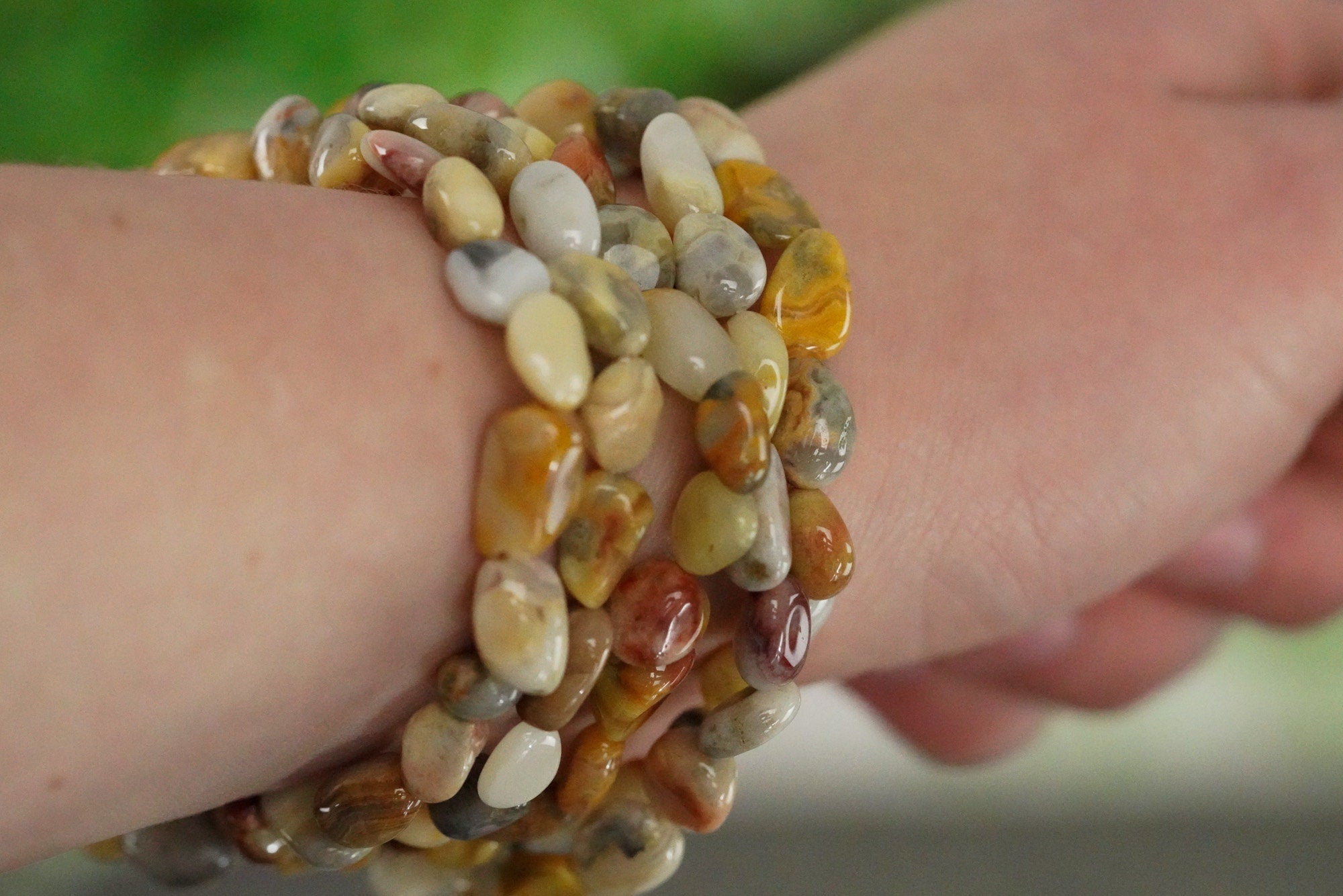 Crazy Lace Agate Tumbled Stone Bracelet